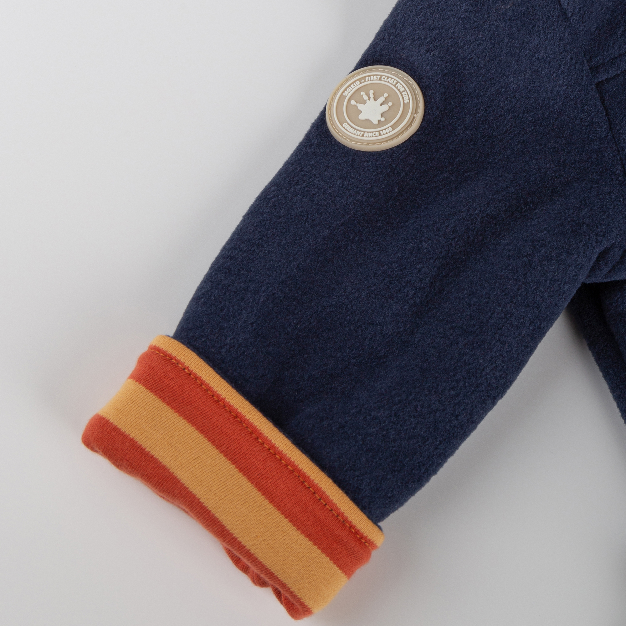 Hooded baby fleece jacket with fox pocket, lined Hooded baby fleece jacket with fox pocket, lined