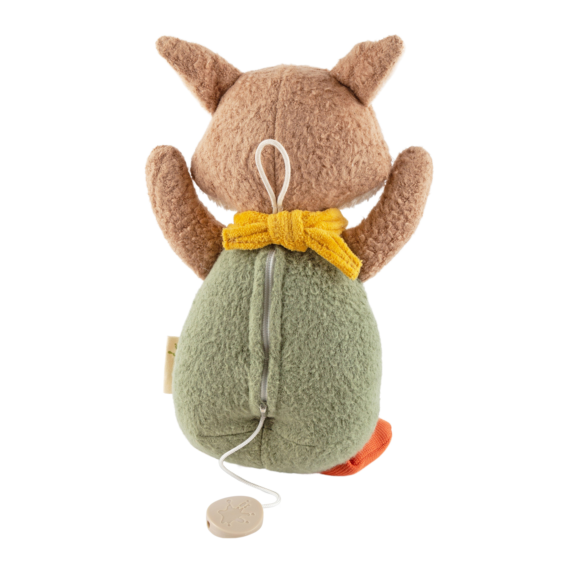 Organic baby musical soft toy fox, Green