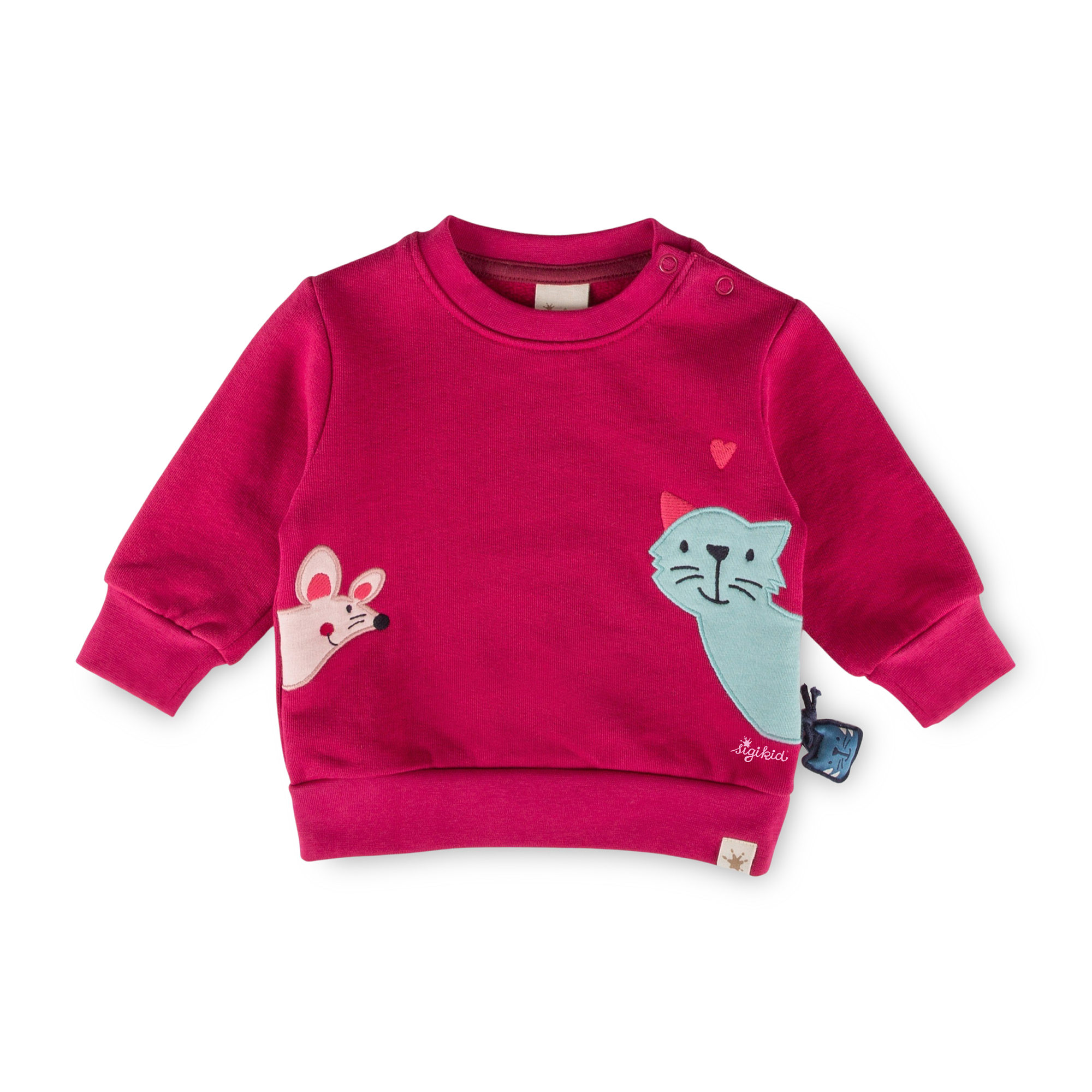 Baby Sweatshirt Katze und Maus, pink