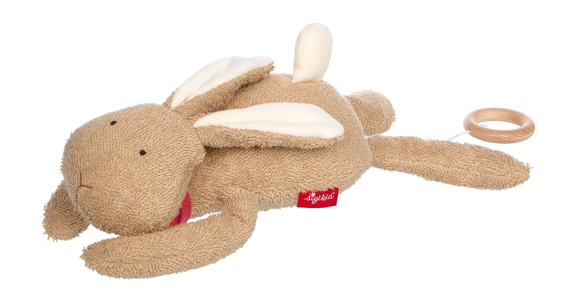 Mom's musical soft toy bunny, beige, for pregnancy