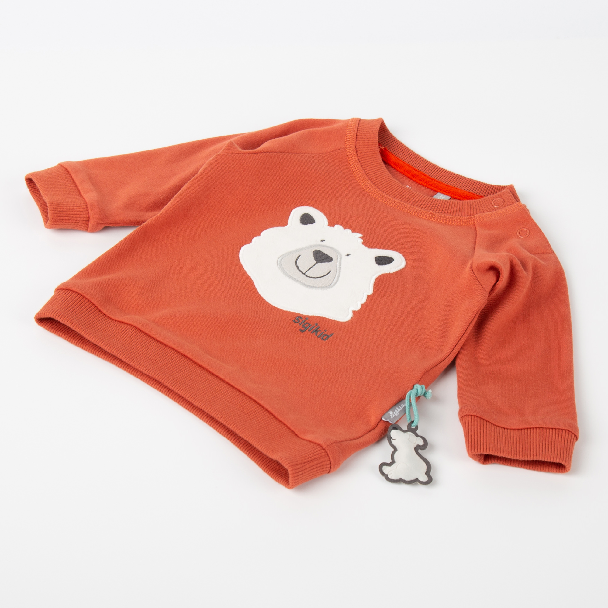Baby Langarmshirt mit Eisbär Motiv, orange