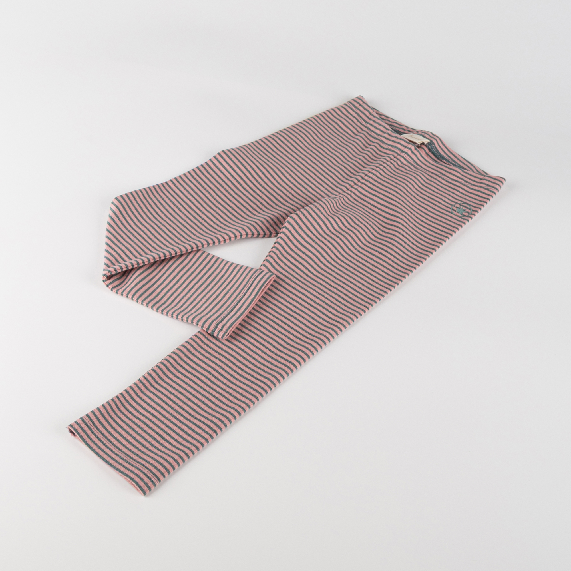 Kinder Ringel Leggings, grün-rosa
