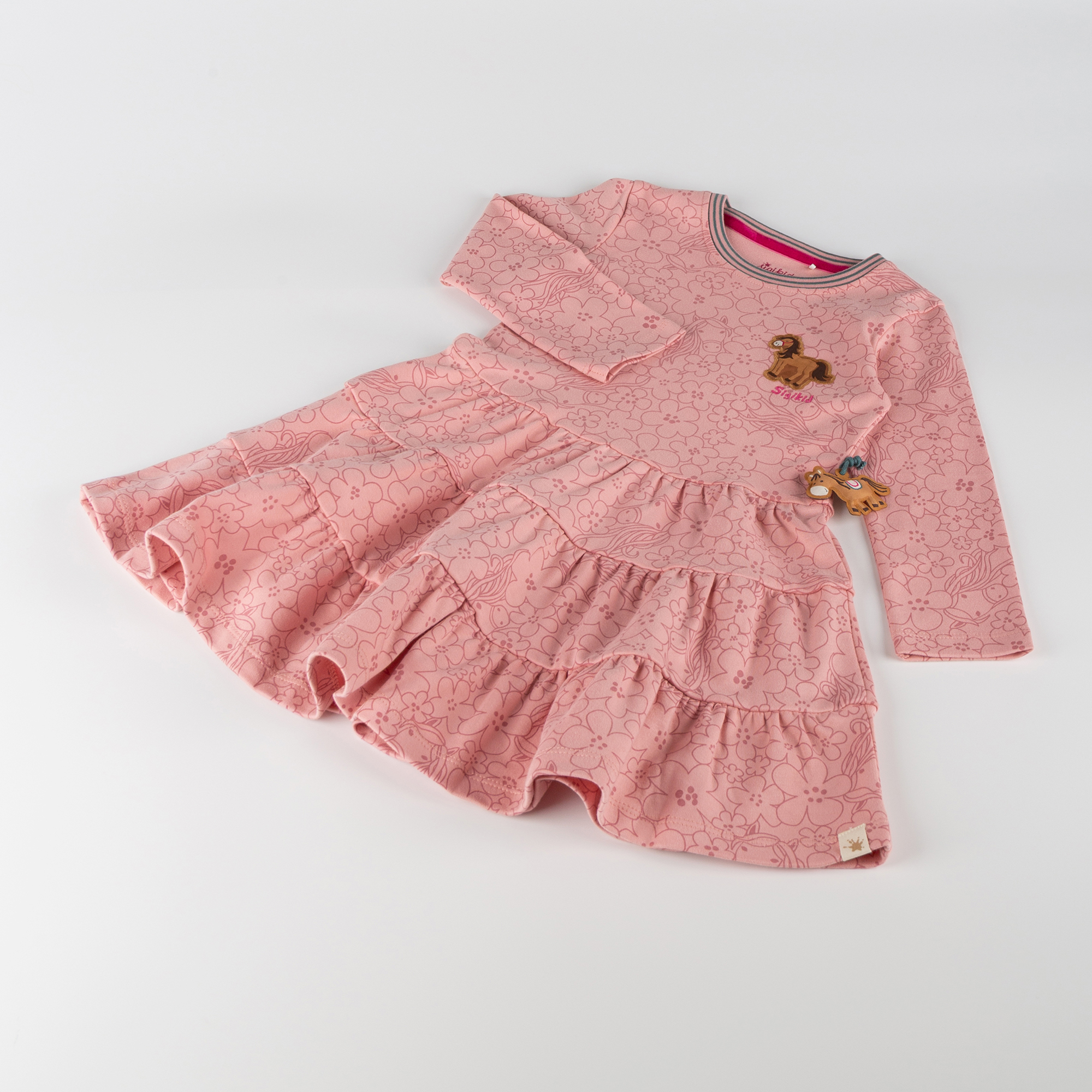 Kinder Kleid Pony Love, rosa Blumenprint