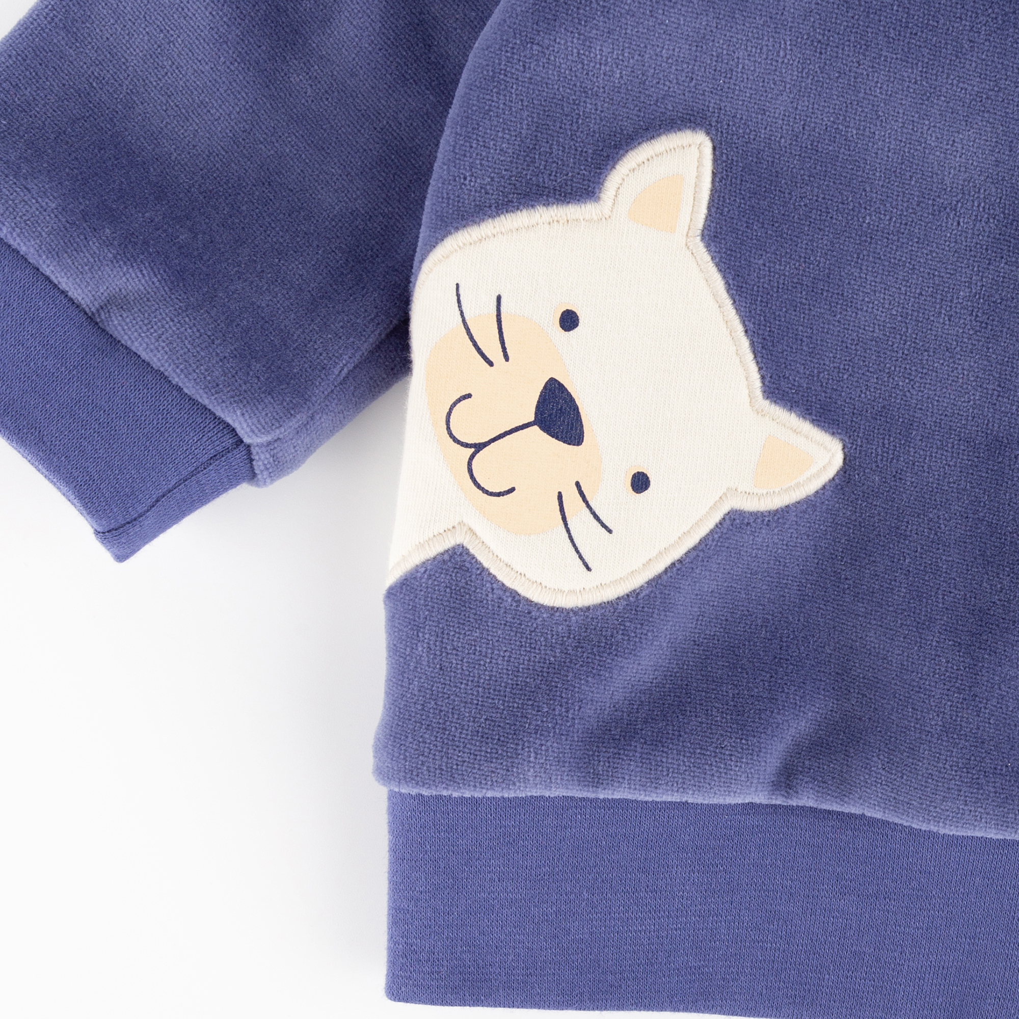 Baby Nicki Langarmshirt Katze, blau