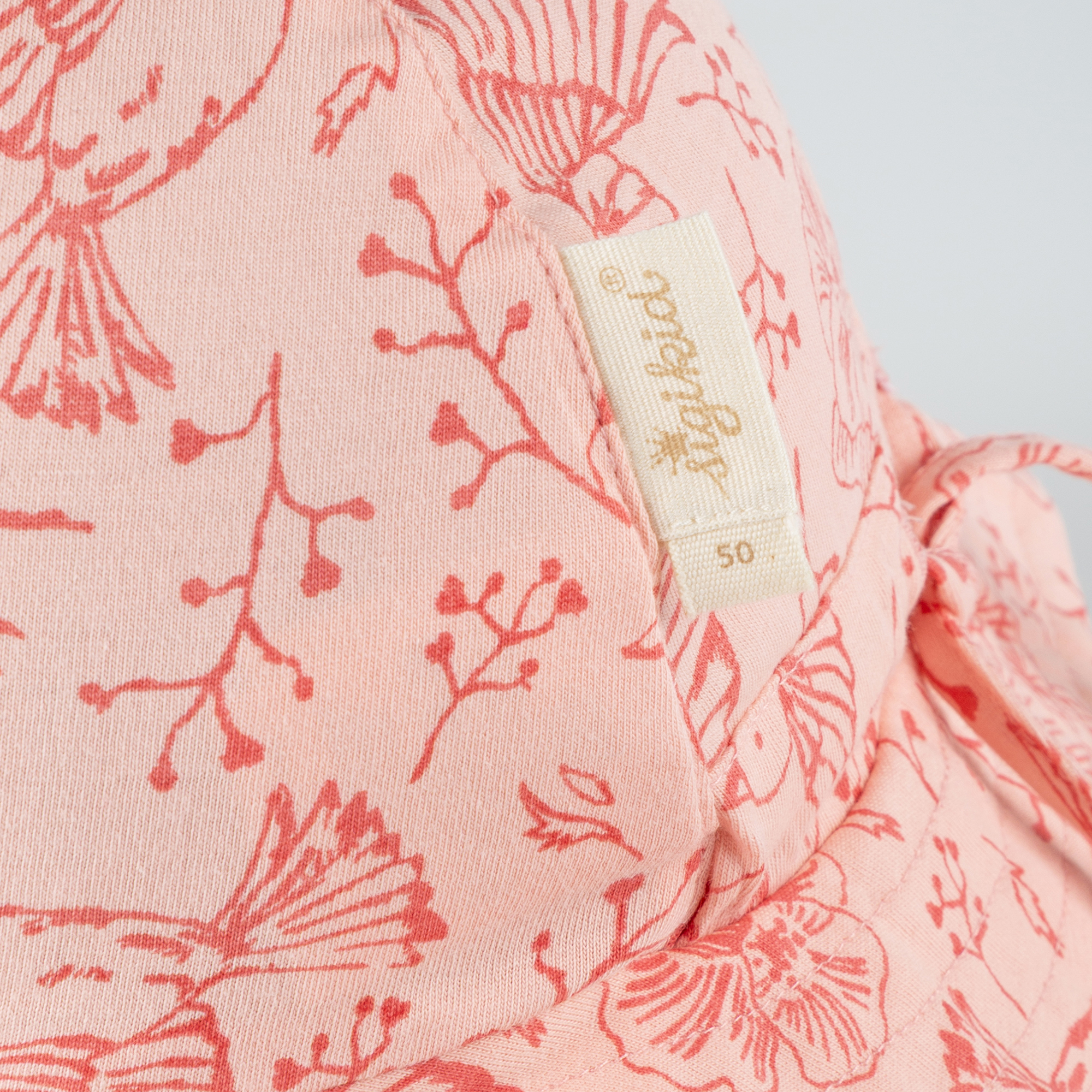 Kinder Sommerhut Vogel Print mit Krempe, rosa