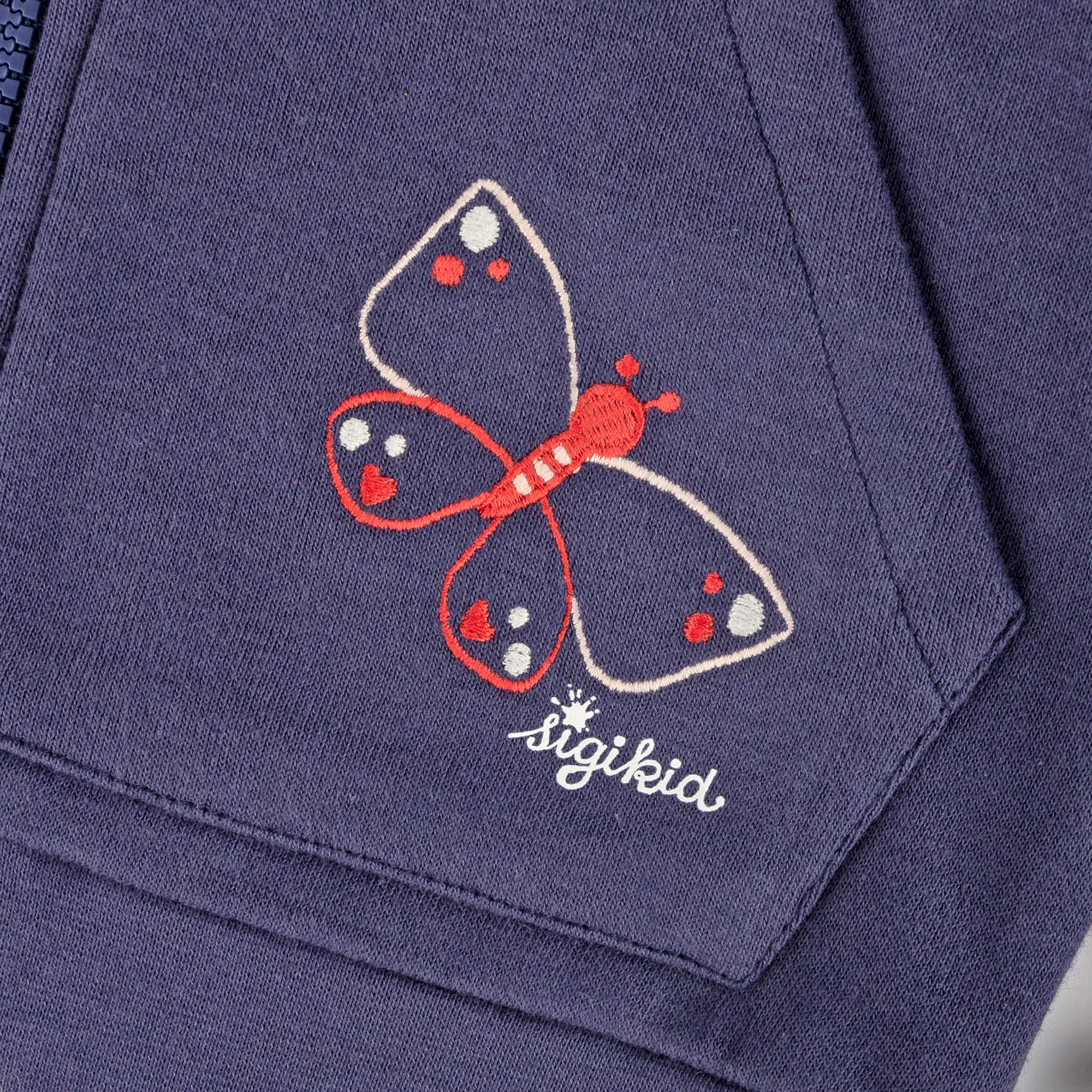 Hooded children's sweat jacket butterfly