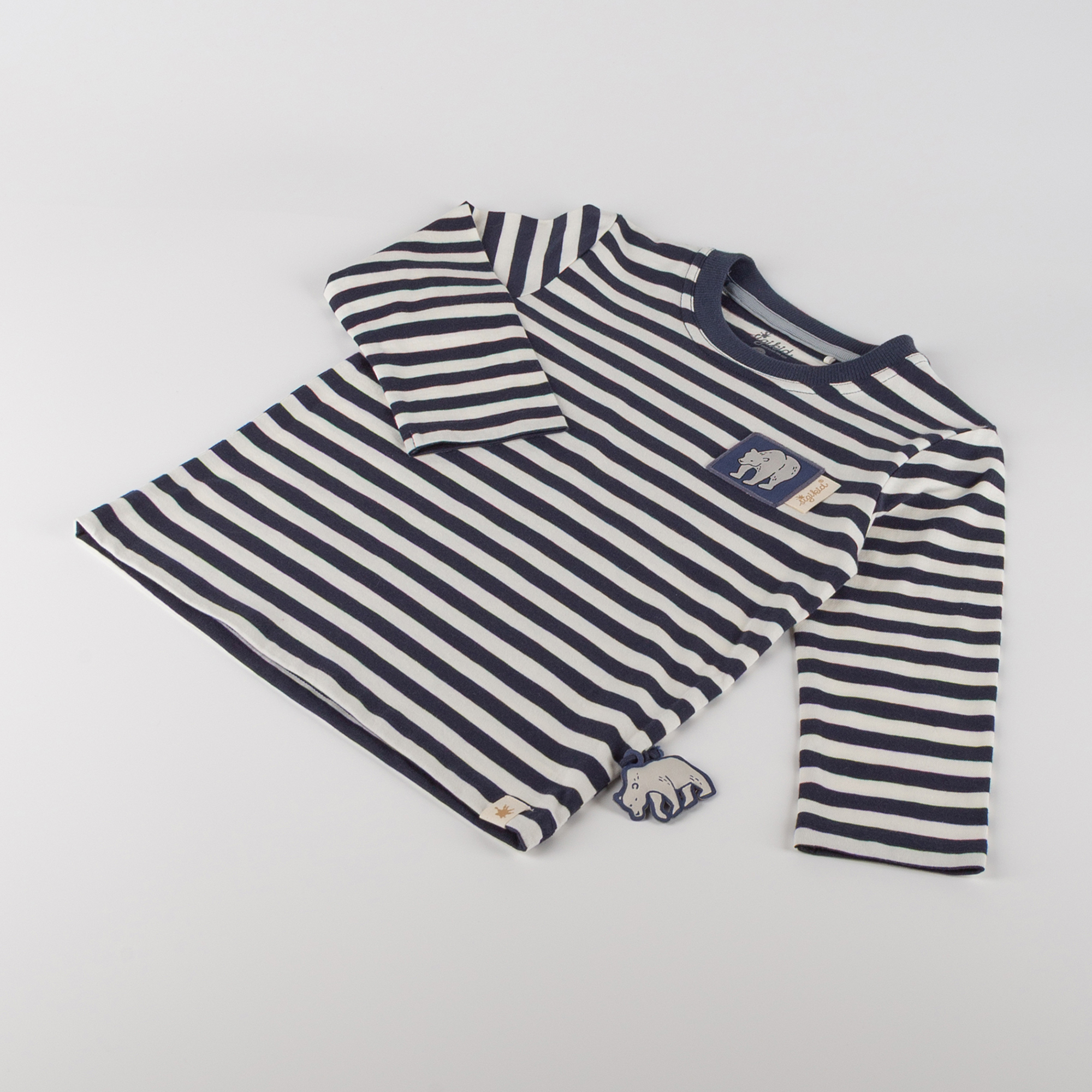 Kinder Langarmshirt Eisbär Polar Friends, blau/weiß geringelt Kinder Langarmshirt Eisbär Polar Friends, blau/weiß geringelt