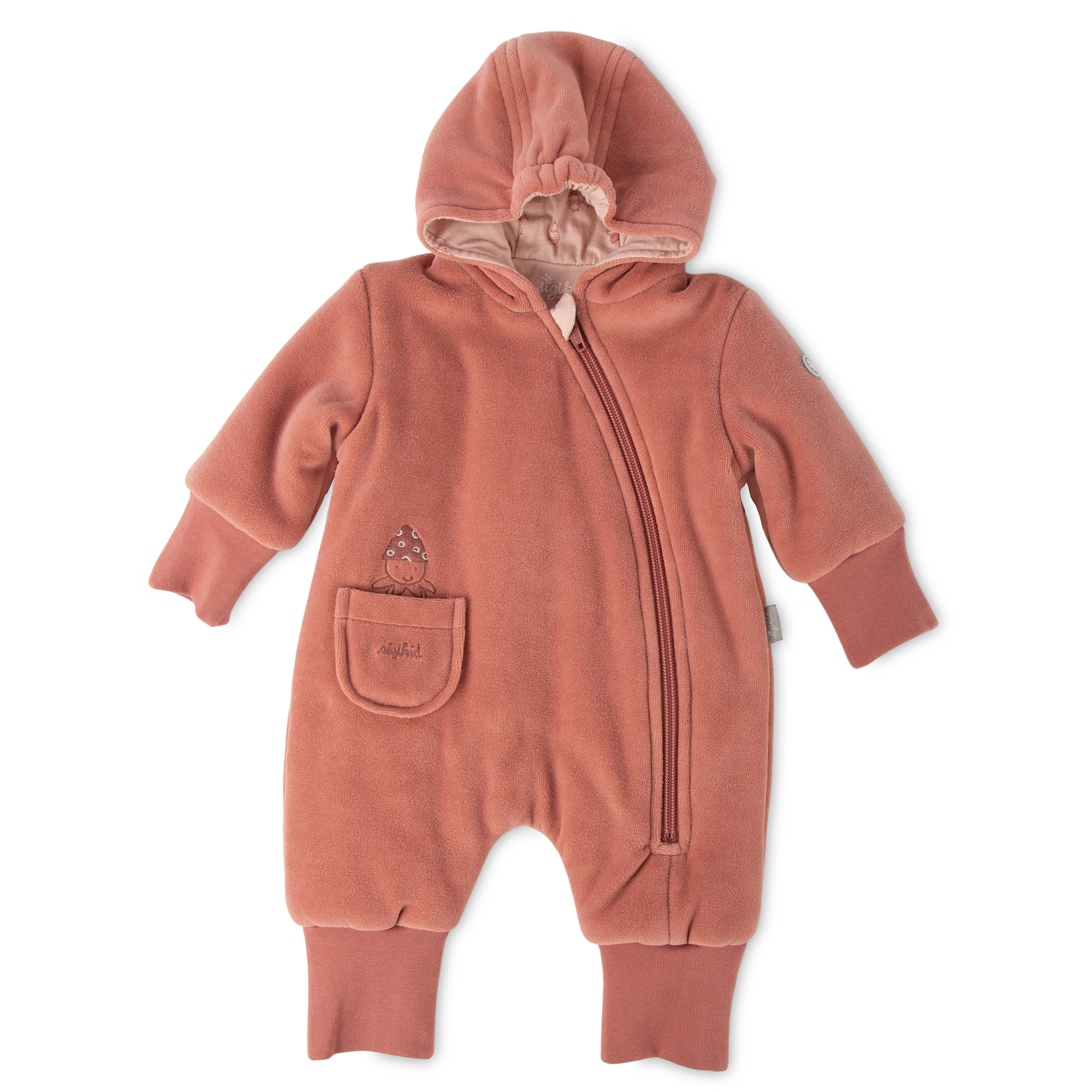 Wattierter Baby Nickioverall, dunkelrosa Wattierter Baby Nickioverall, dunkelrosa