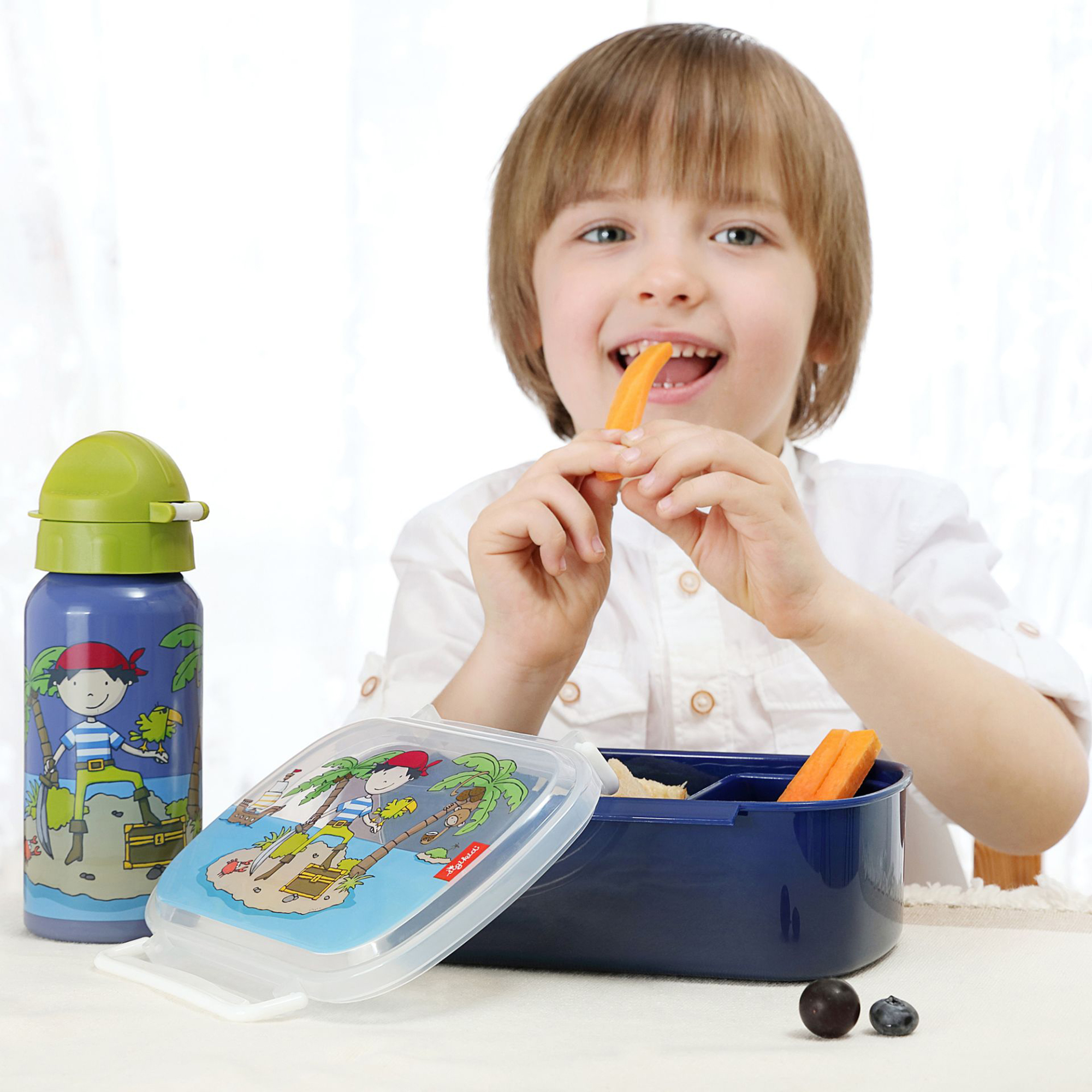 Children's stainless steel bottle 400 ml & lunch box sammy samoa Children's stainless steel bottle 400 ml & lunch box sammy samoa