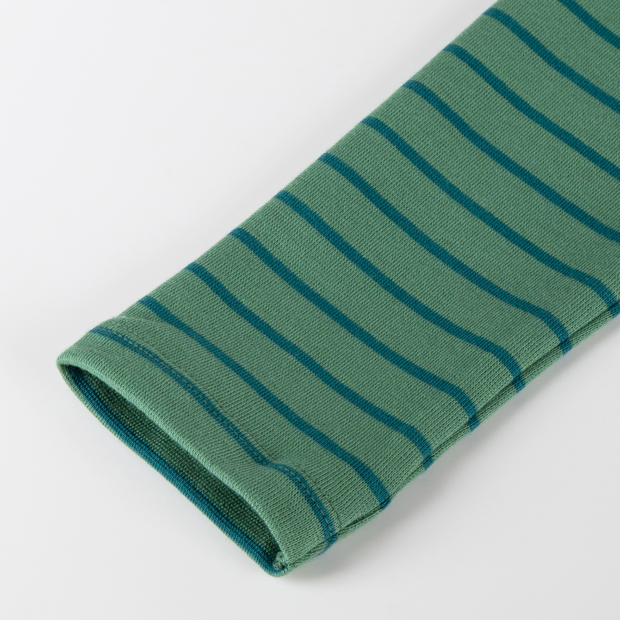 Children's rib knit leggings, green striped
