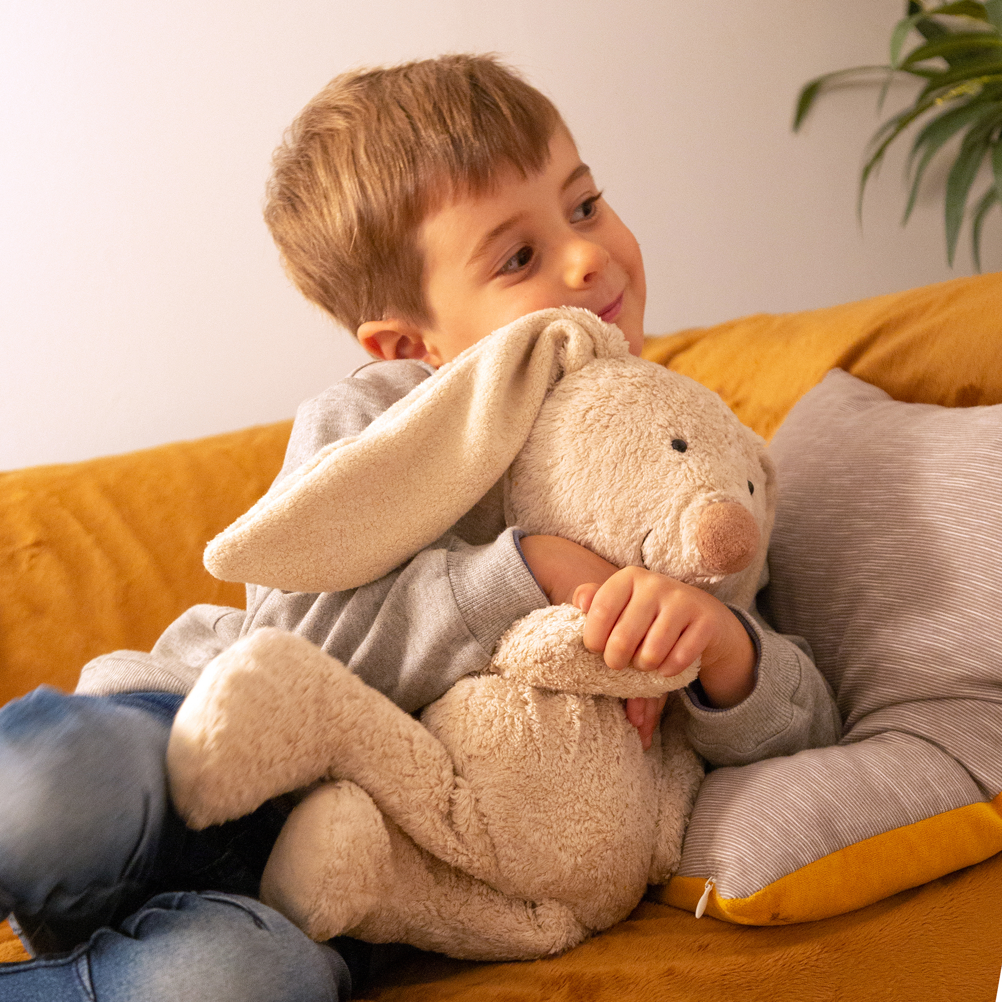 Organic plush rabbit, large, Green