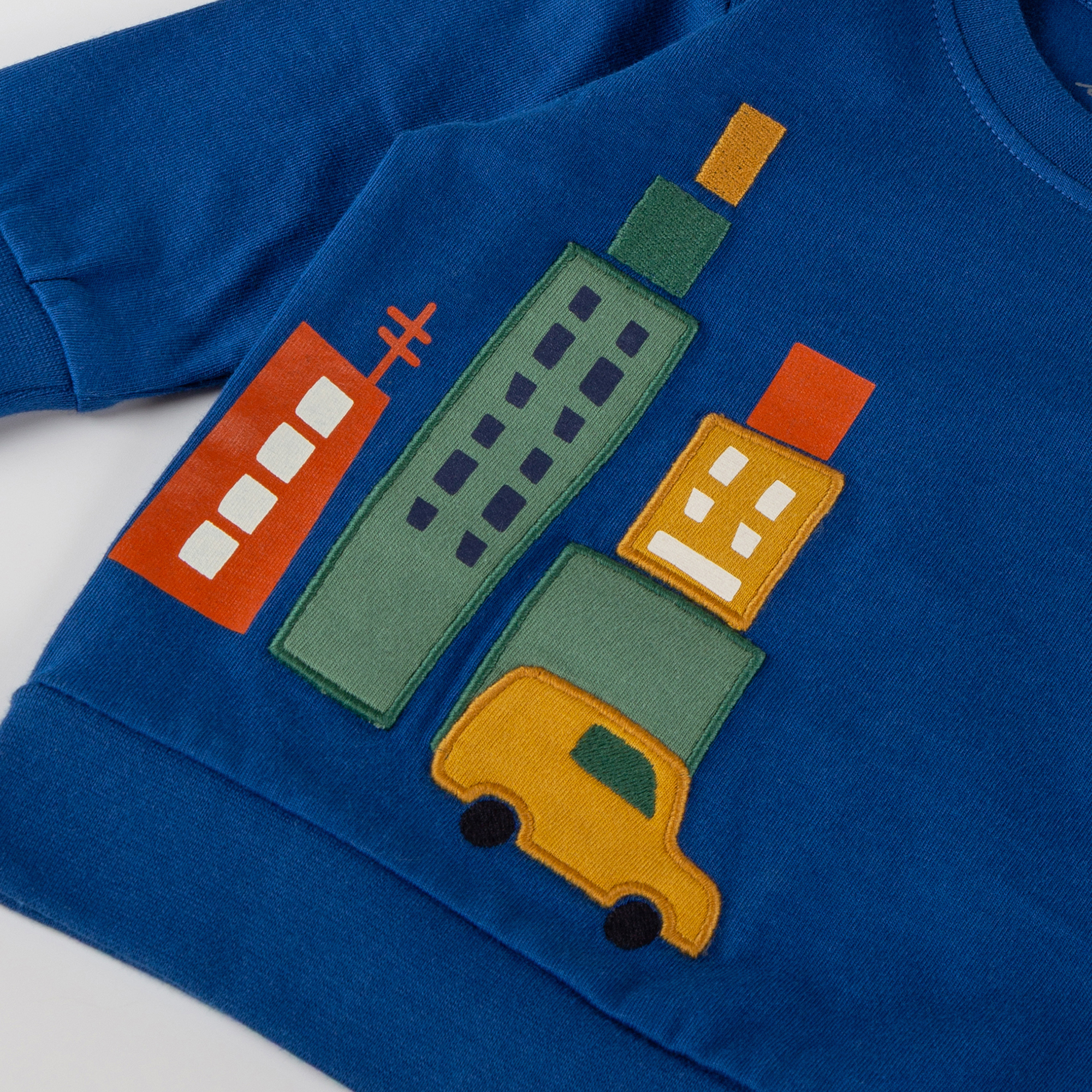 Baby long sleeve Tee skyscraper, ribbed cuffs