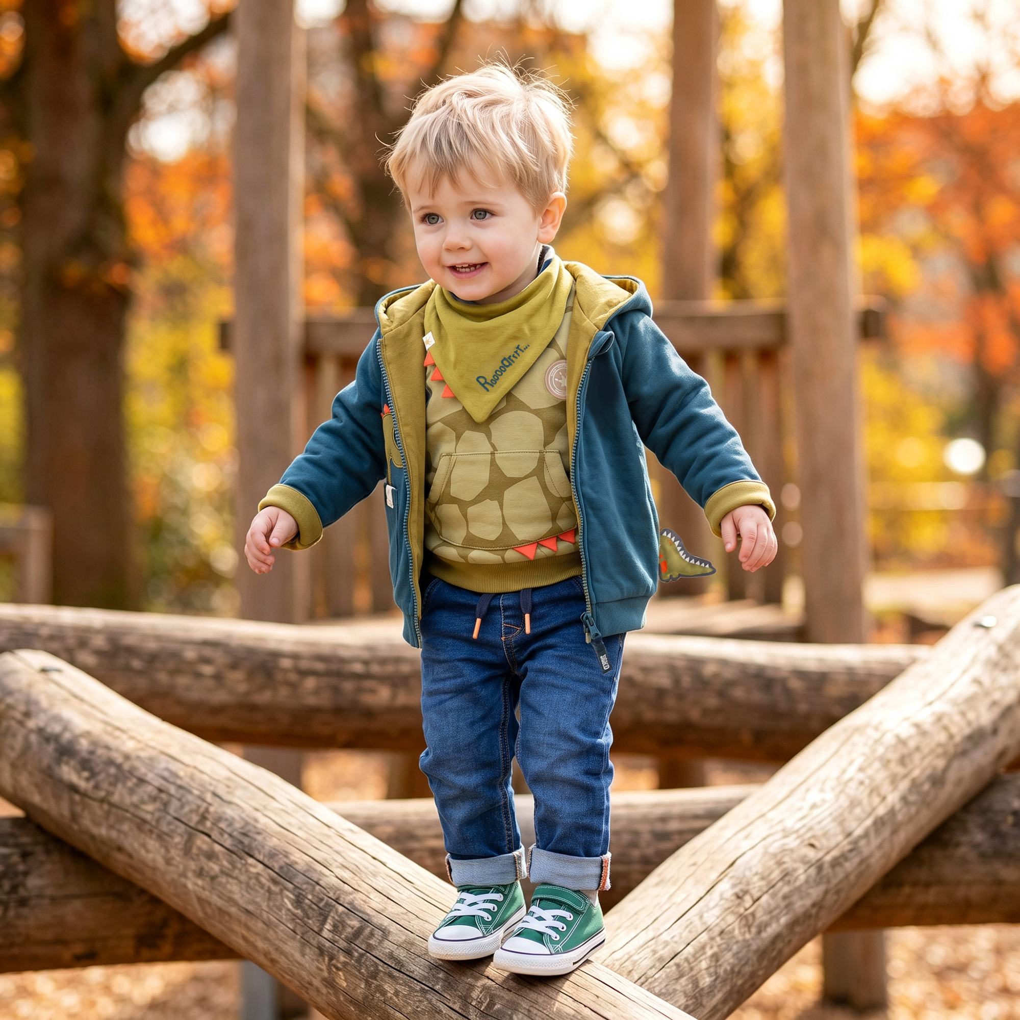 Baby Sweatshirt mit Fronttasche, Dino Fun