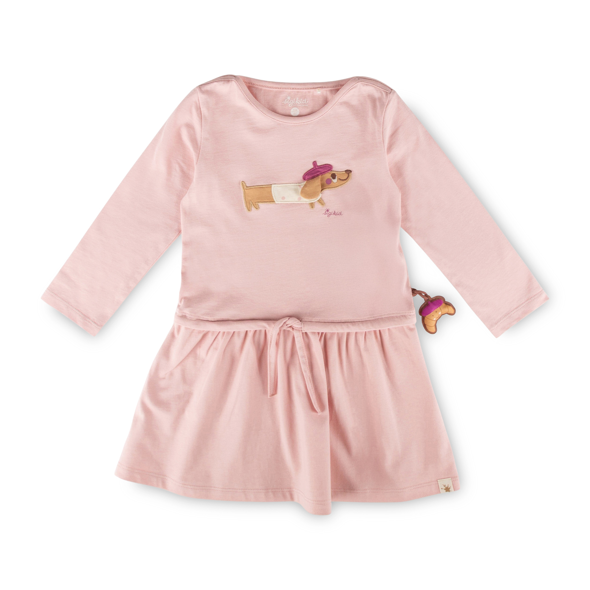 Langärmeliges Kinderkleid hellrosa, Petit Croissant
