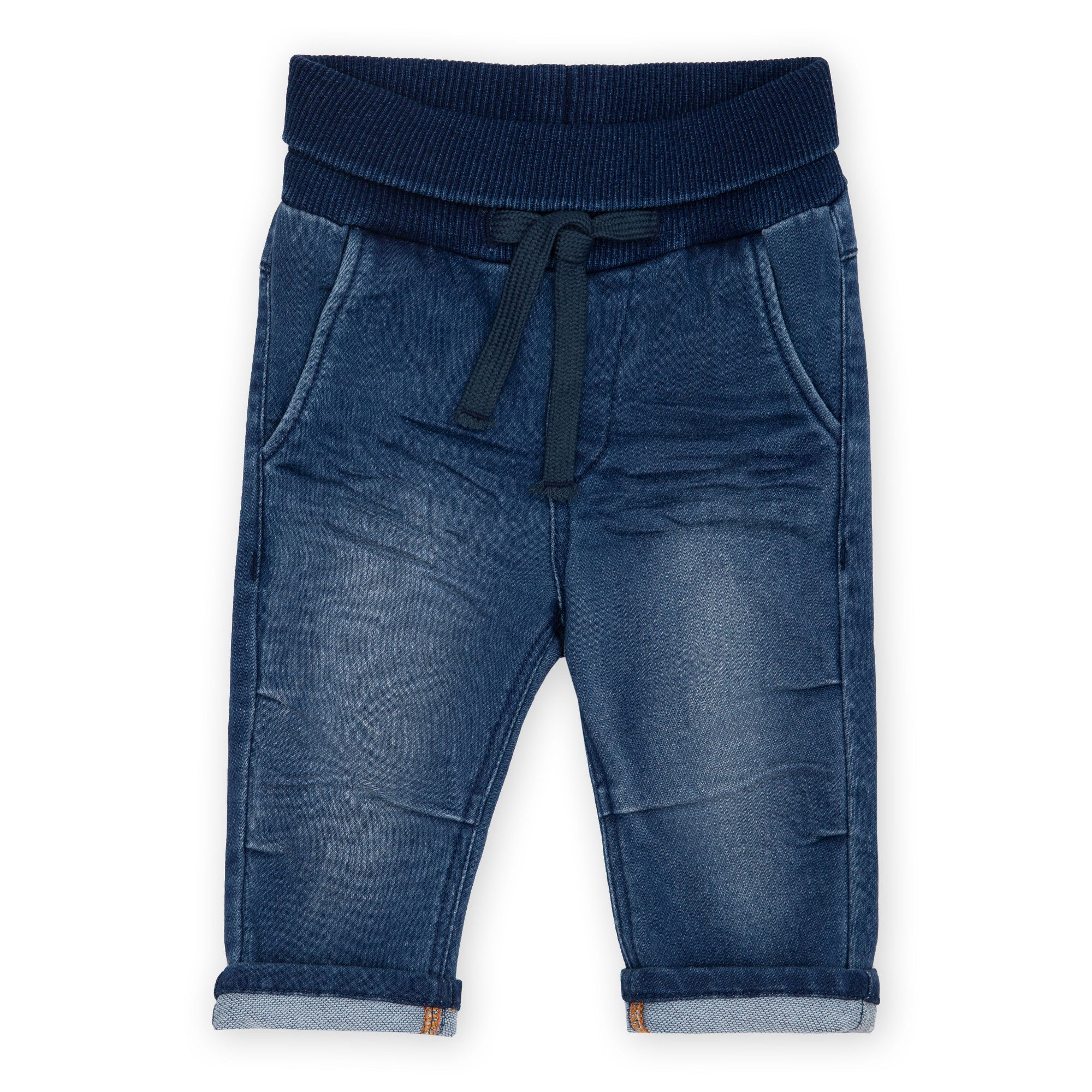 Baby Jeans with draw string, dark blue