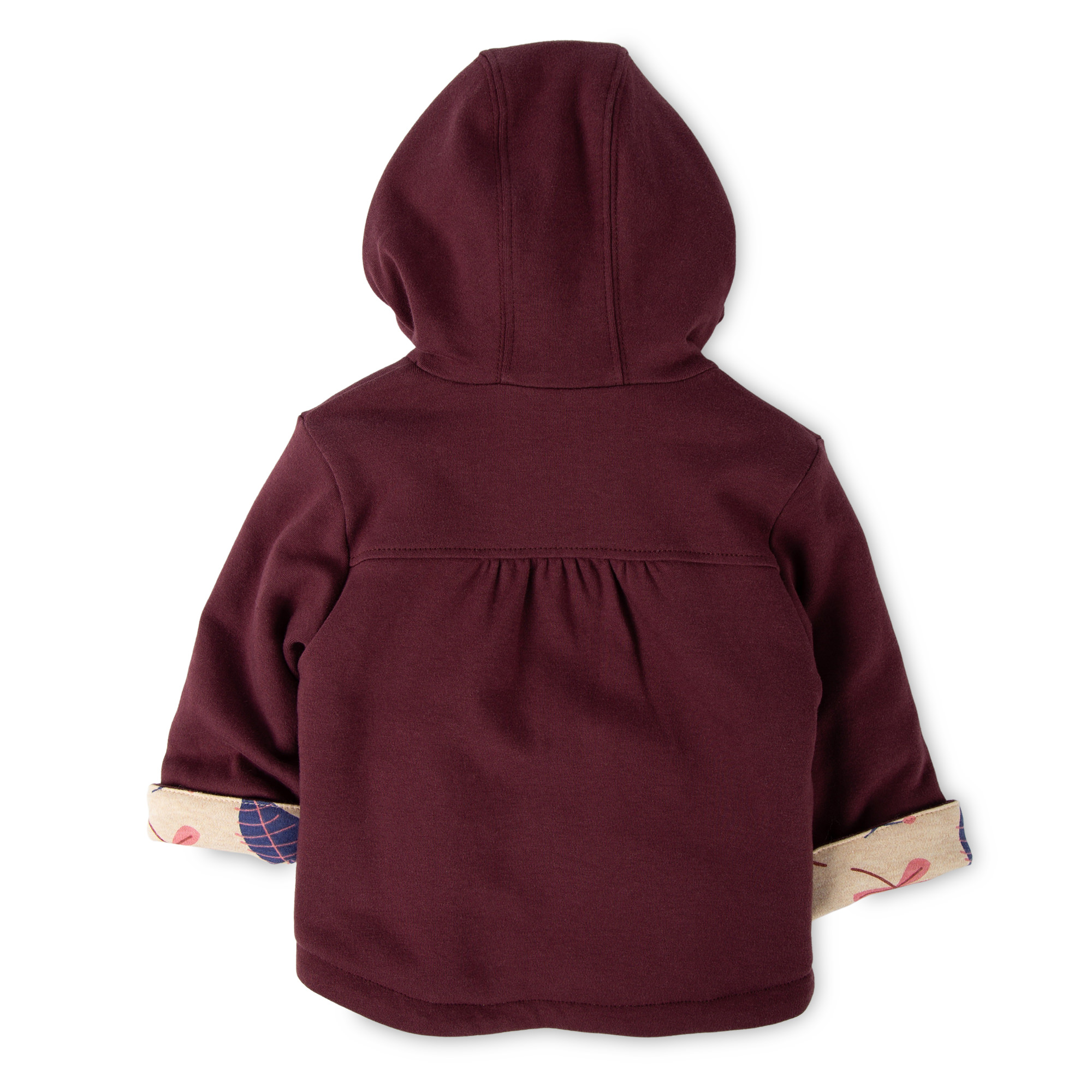 Reversible baby jacket squirrel, burgundy red