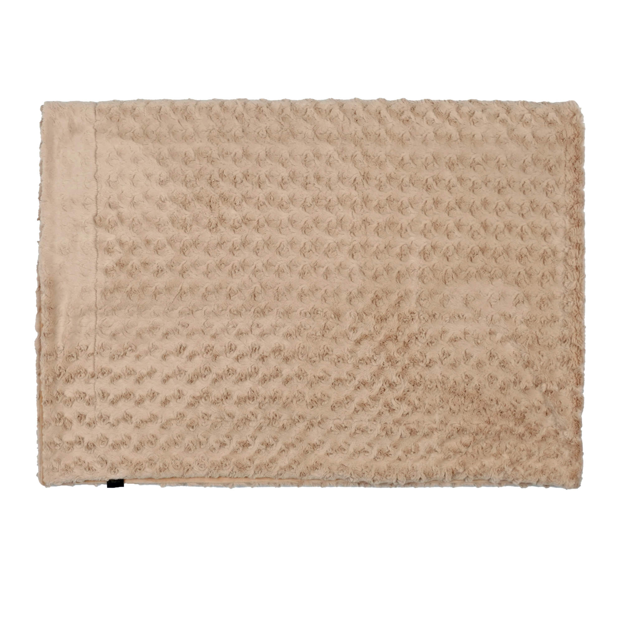 Plush throw blanket beige, lined