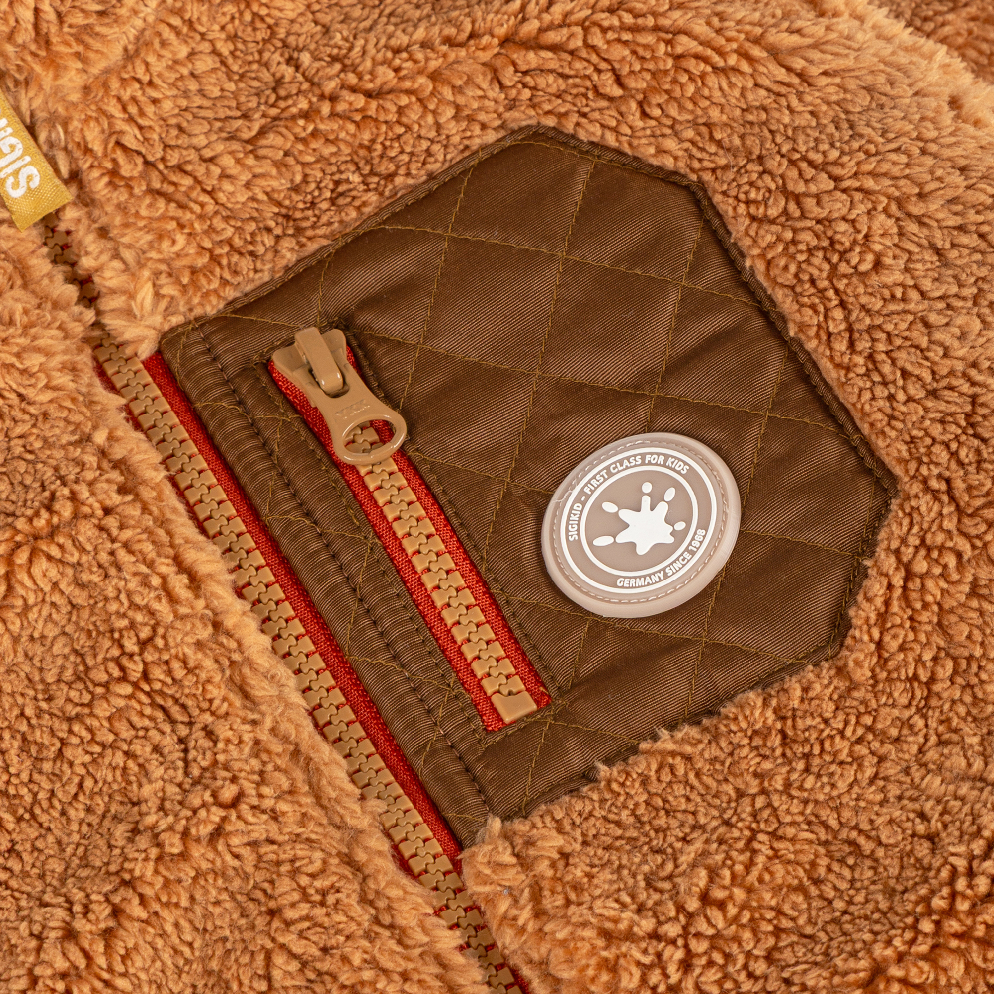 Sherpa Fleece Jacke Winterbär gefüttert, karamellbraun