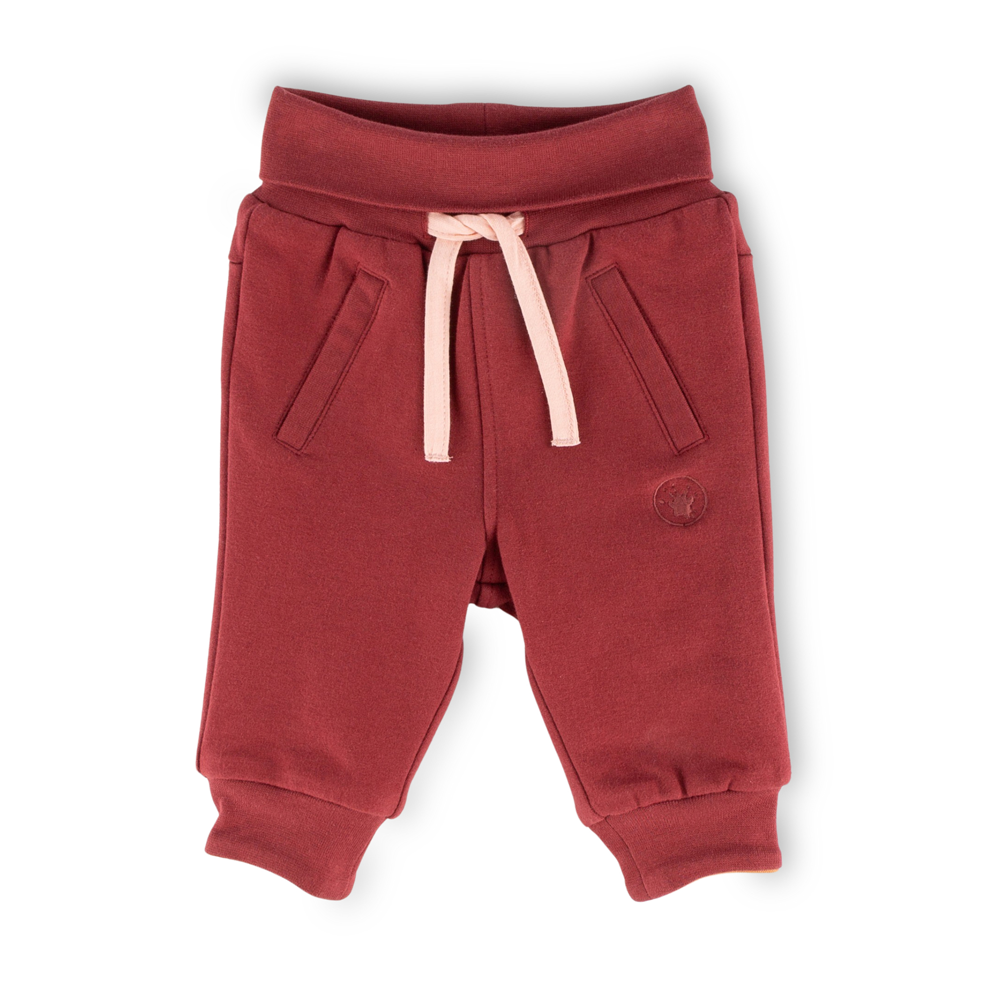 Reversible baby soft pants dark red caramel brown