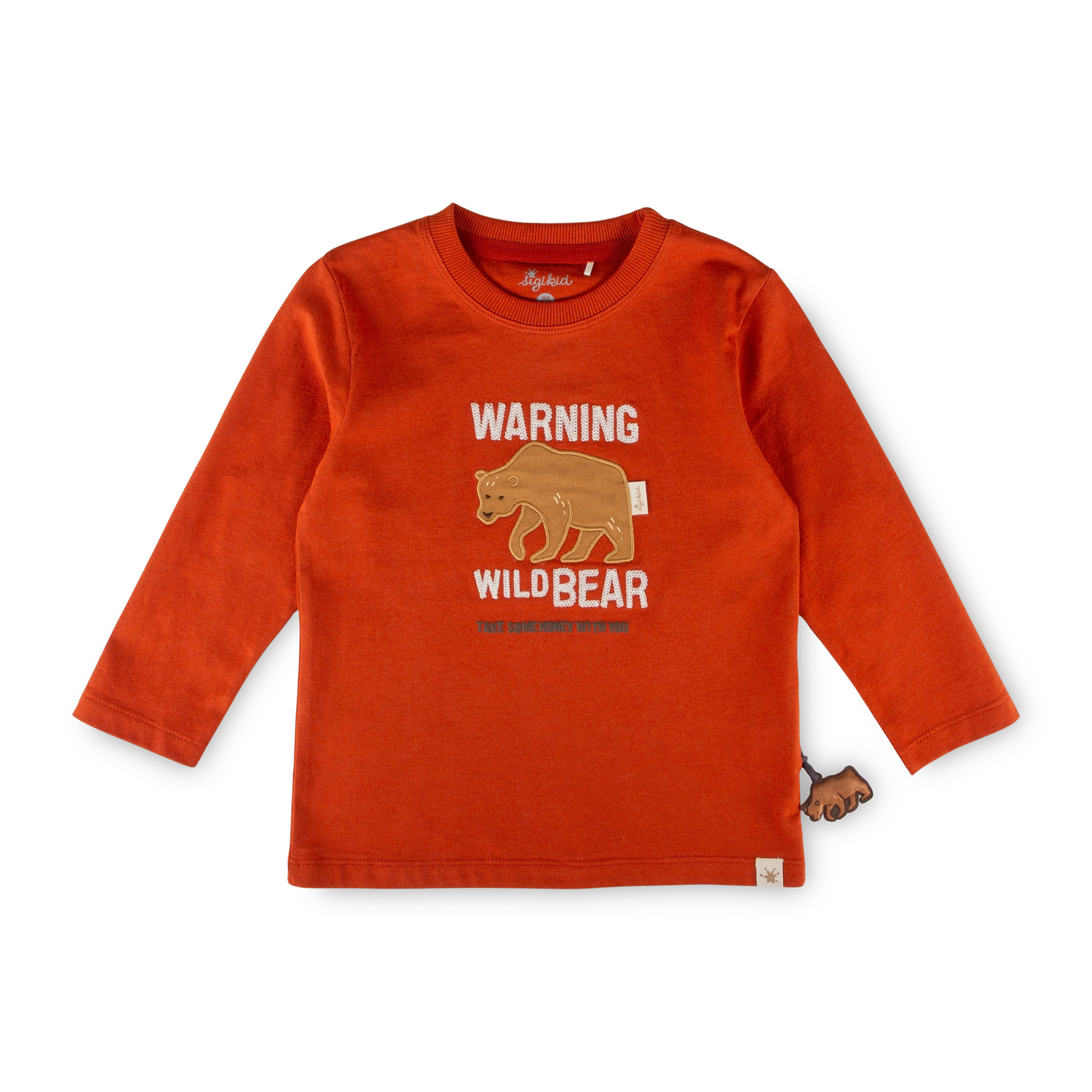 Kinder Langarmshirt Winterbär, rot