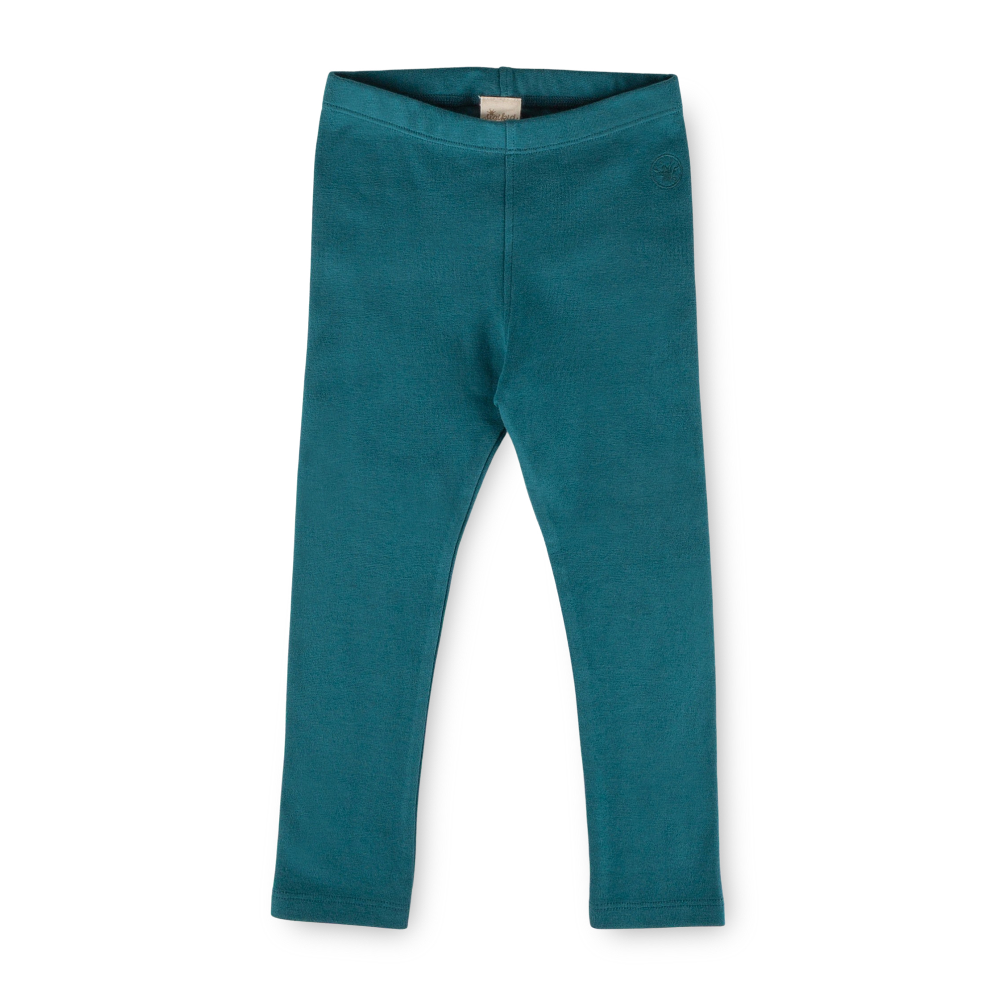 Children's rib knit leggings, teal blue