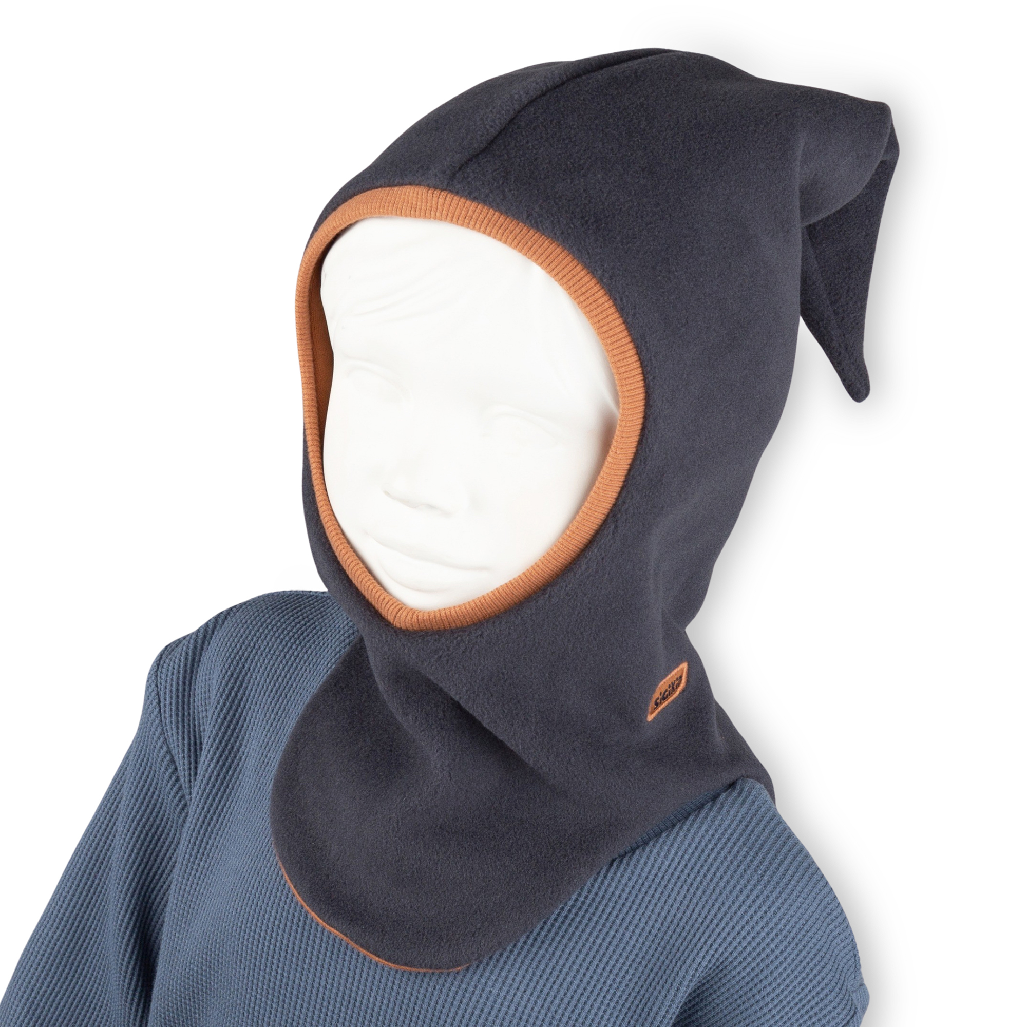 Children's lined balaclava fleece hat, dark grey