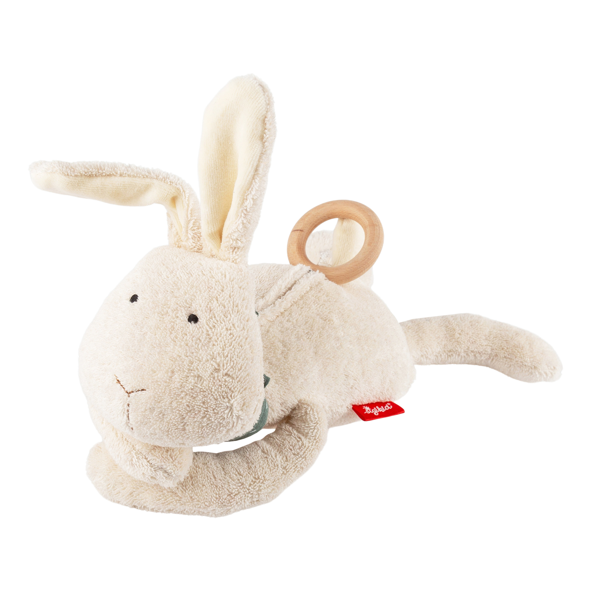 Mom's musical soft toy bunny, cream white, for pregnancy