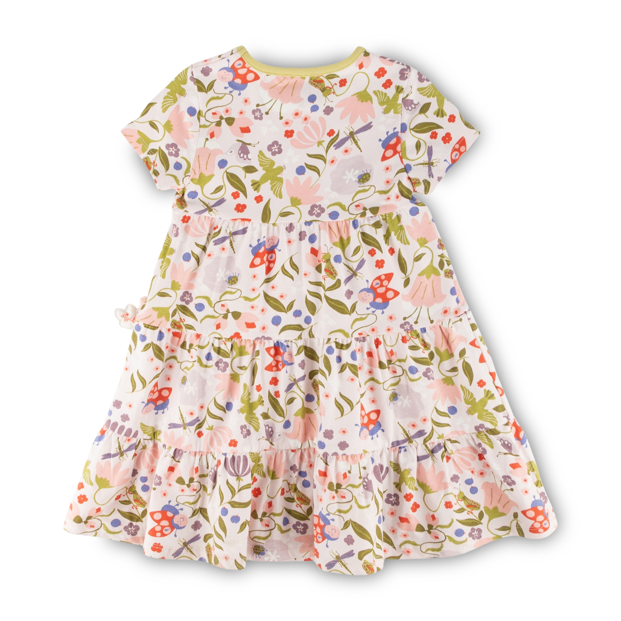 Kurzärmeliges Stufenkleid für Kinder, Marienkäfer Serie Kurzärmeliges Stufenkleid für Kinder, Marienkäfer Serie