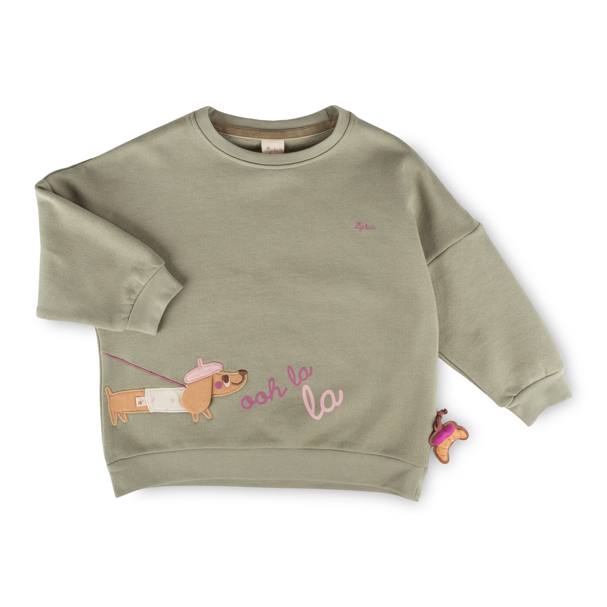 Oversized Kinder Sweatshirt grün, Petit Croissant
