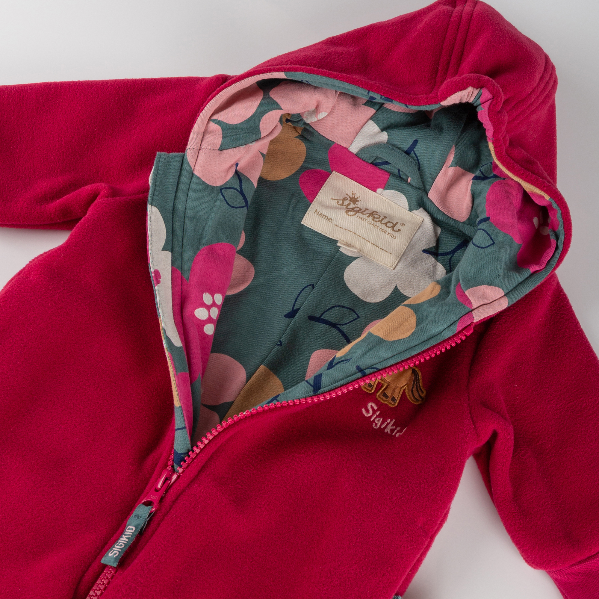 Baby fleece overall, lined, foldover cuffs, Pony Love Baby fleece overall, lined, foldover cuffs, Pony Love