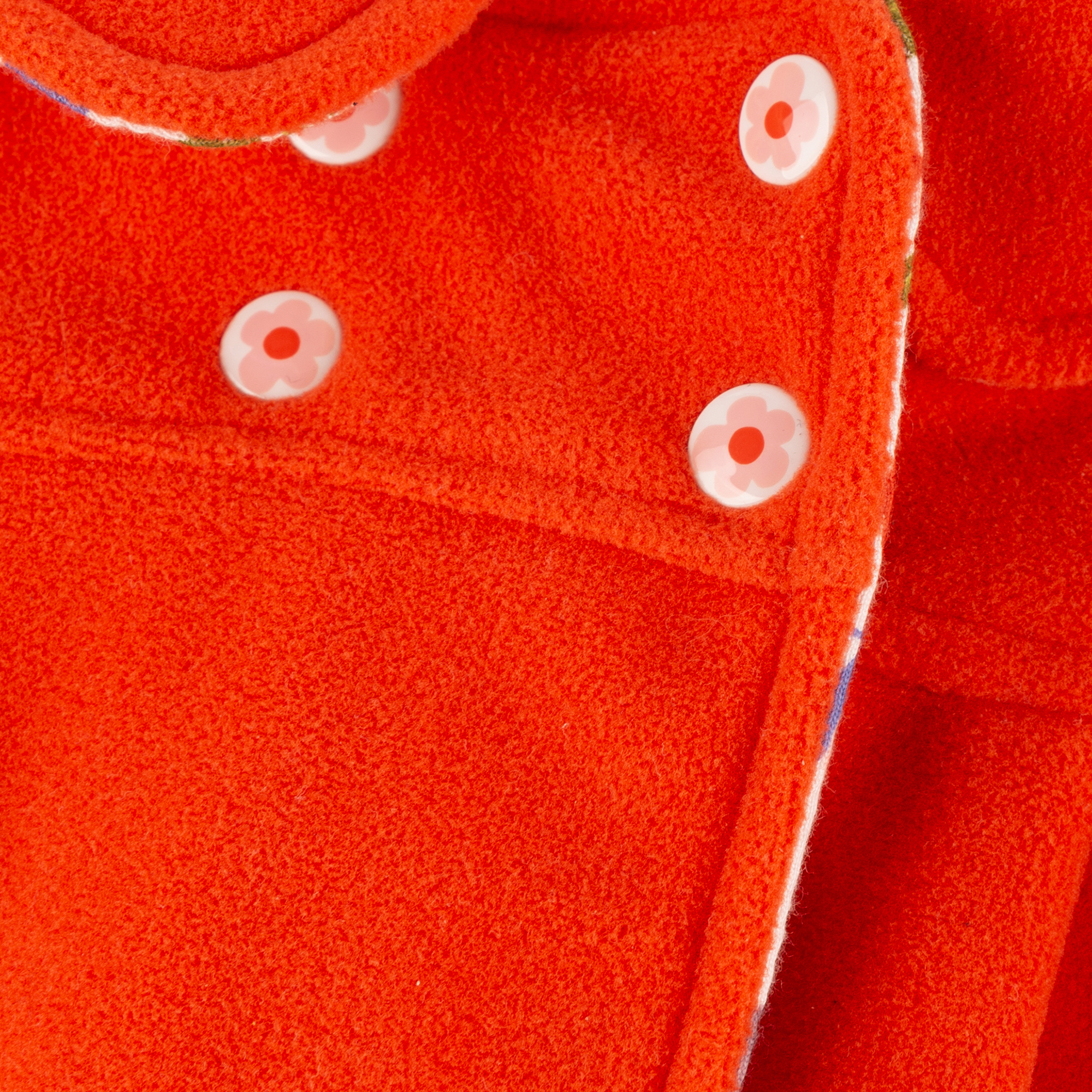 Collared baby fleece coat Happy Ladybug, light red