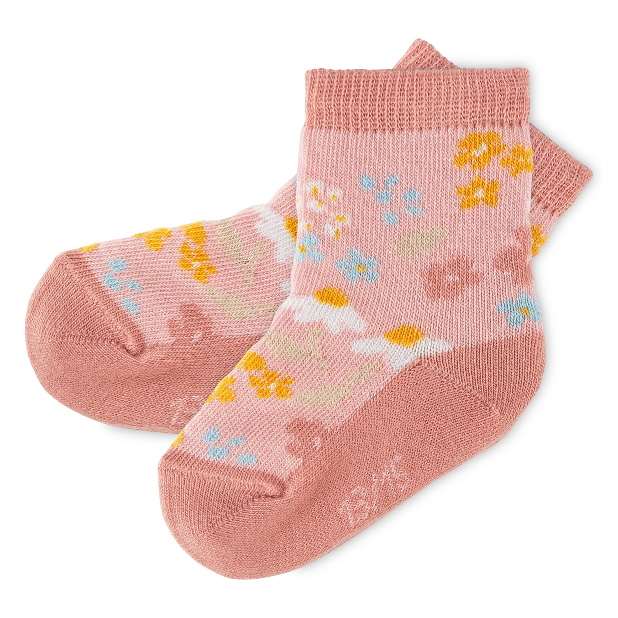 Newborn baby socks, 3-pair-set, pink