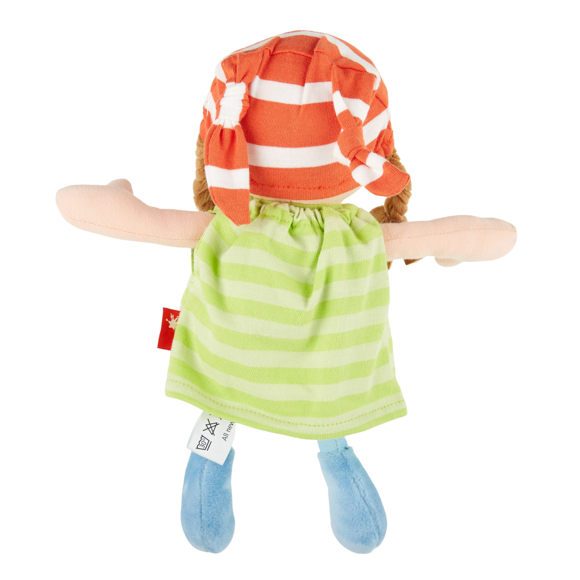 Soft doll for babies and toddlers, green