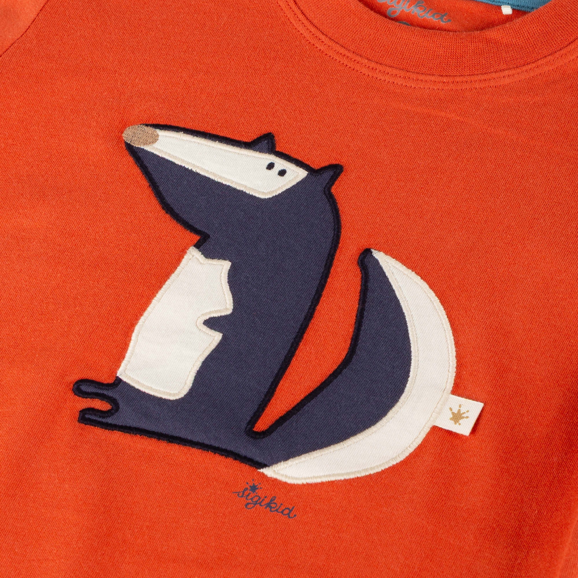 Children's long sleeve Tee badger, ribbed cuffs