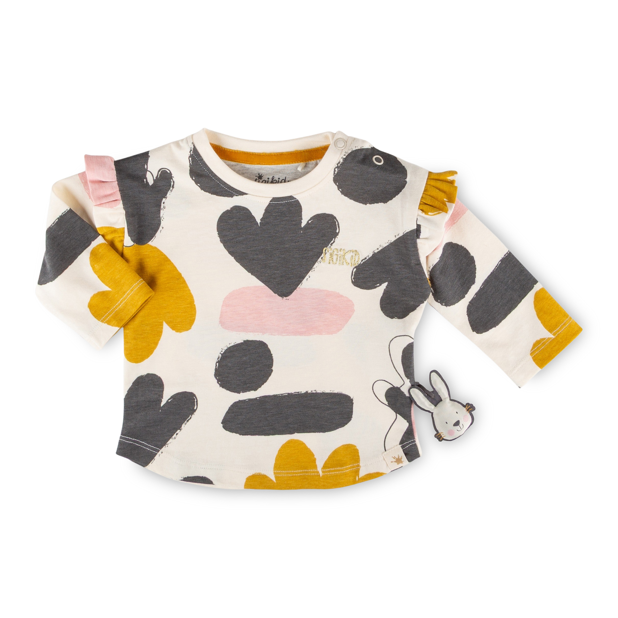 Baby Langarmshirt Schneehase, bunter Print