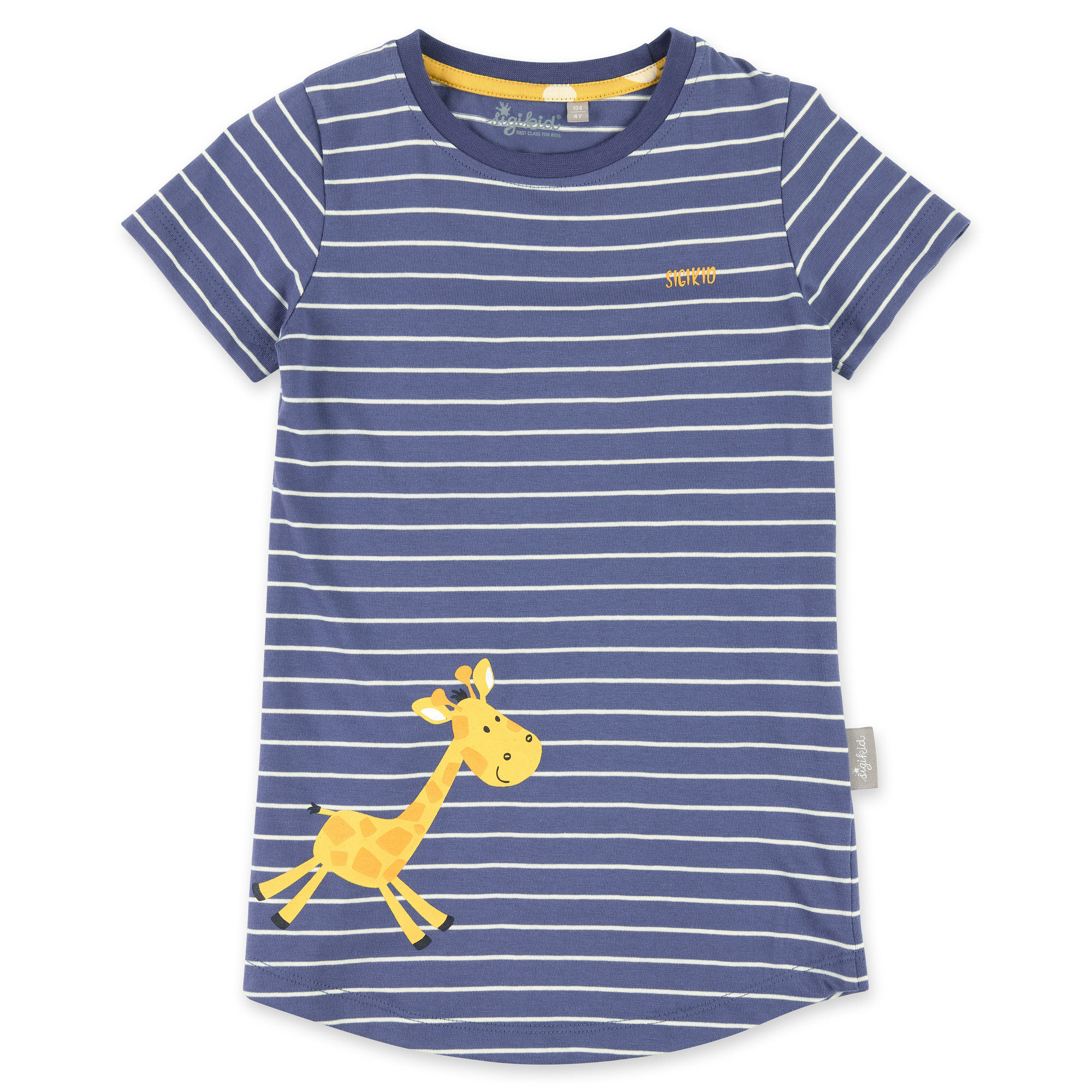 Children's short-sleeved pajamas giraffe, blue/yellow