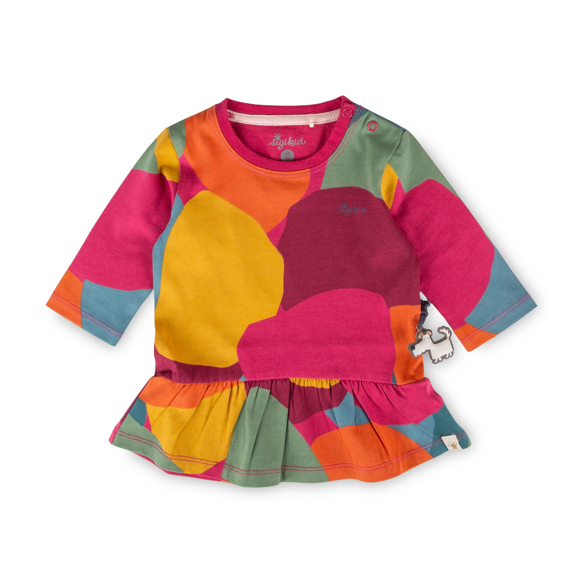 Baby long-sleeved flounce dress, multicoloured