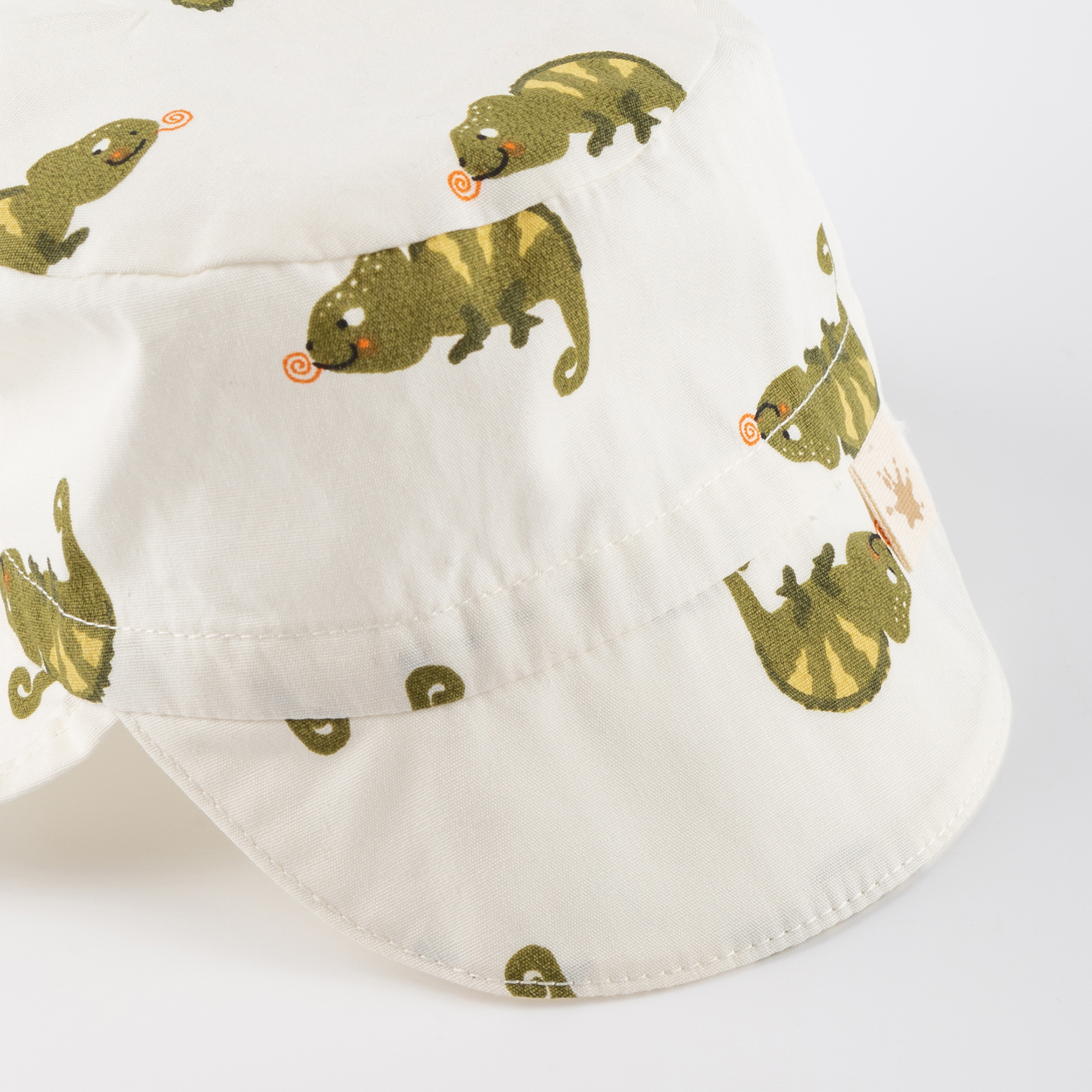 Peaked neck-flap baby sun hat chameleon, Jungle