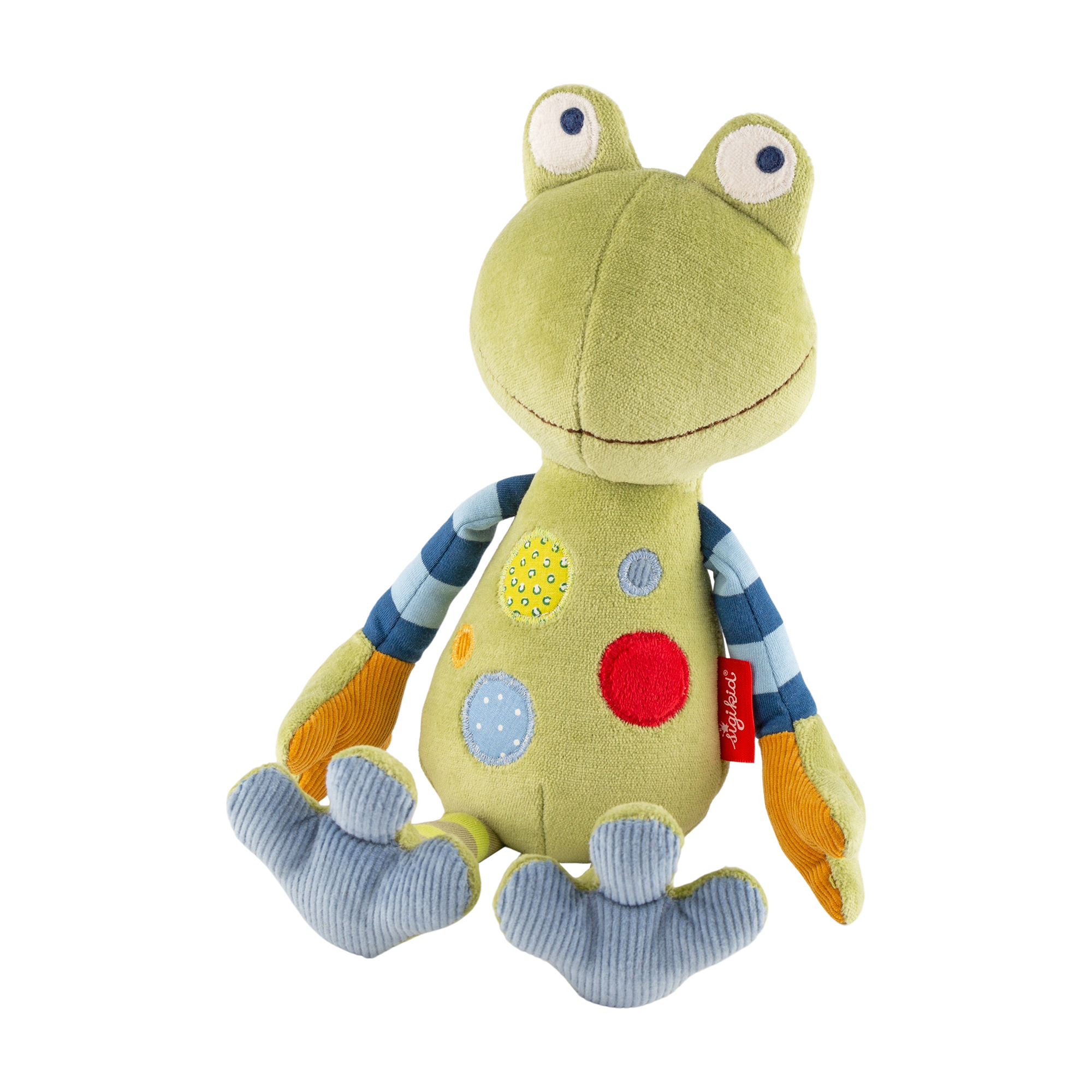 Plush frog, patchwork design