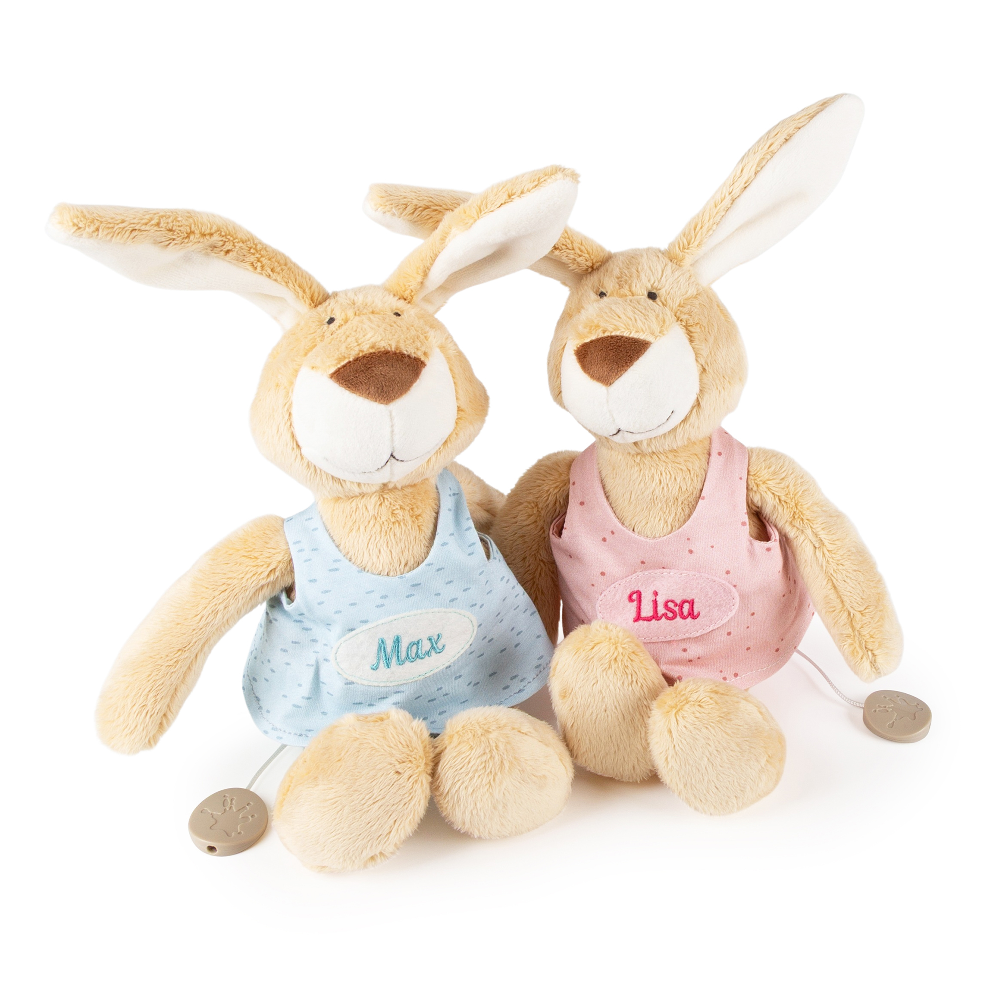 Personalised musical bunny for baby girls