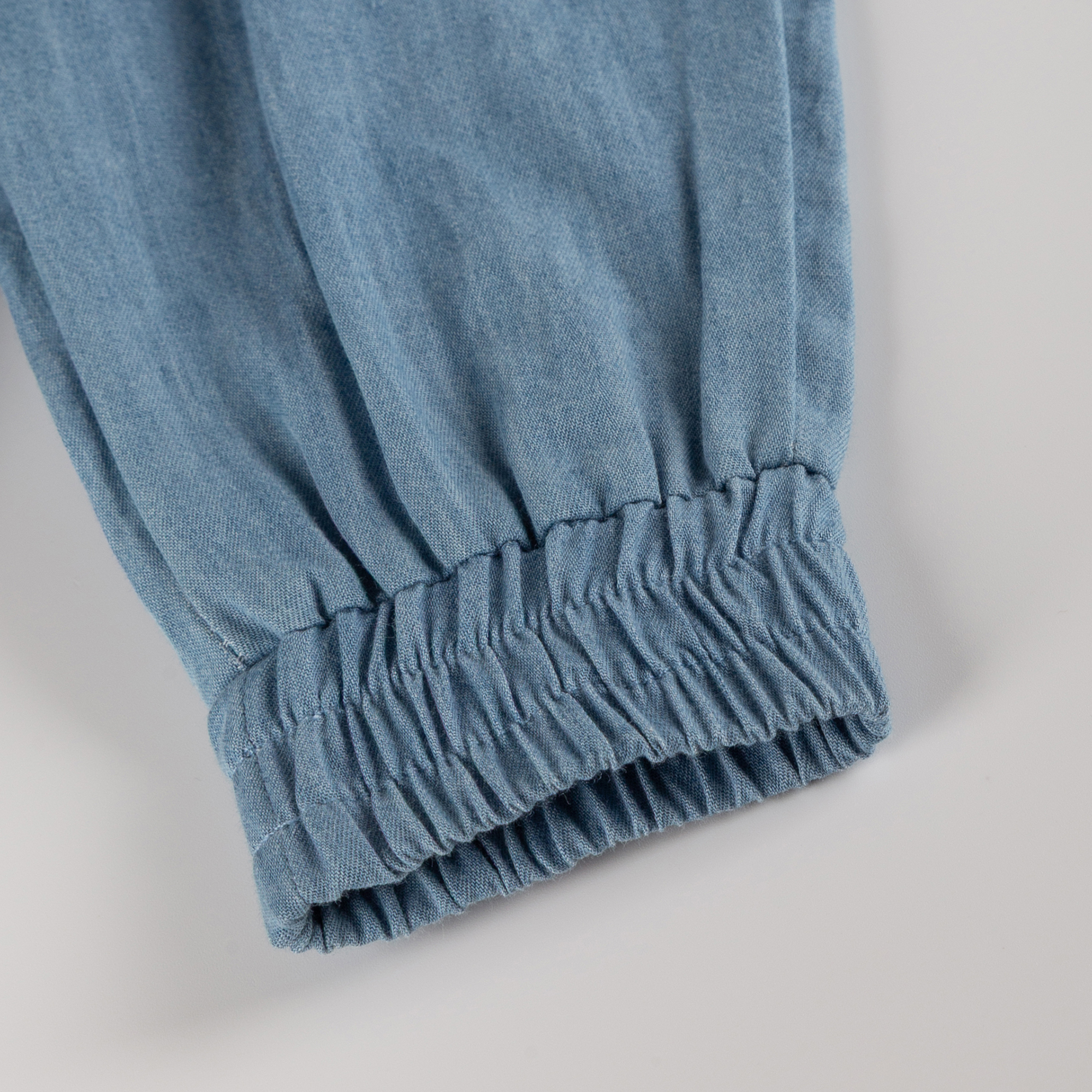 Airy baby chambray pants, light blue
