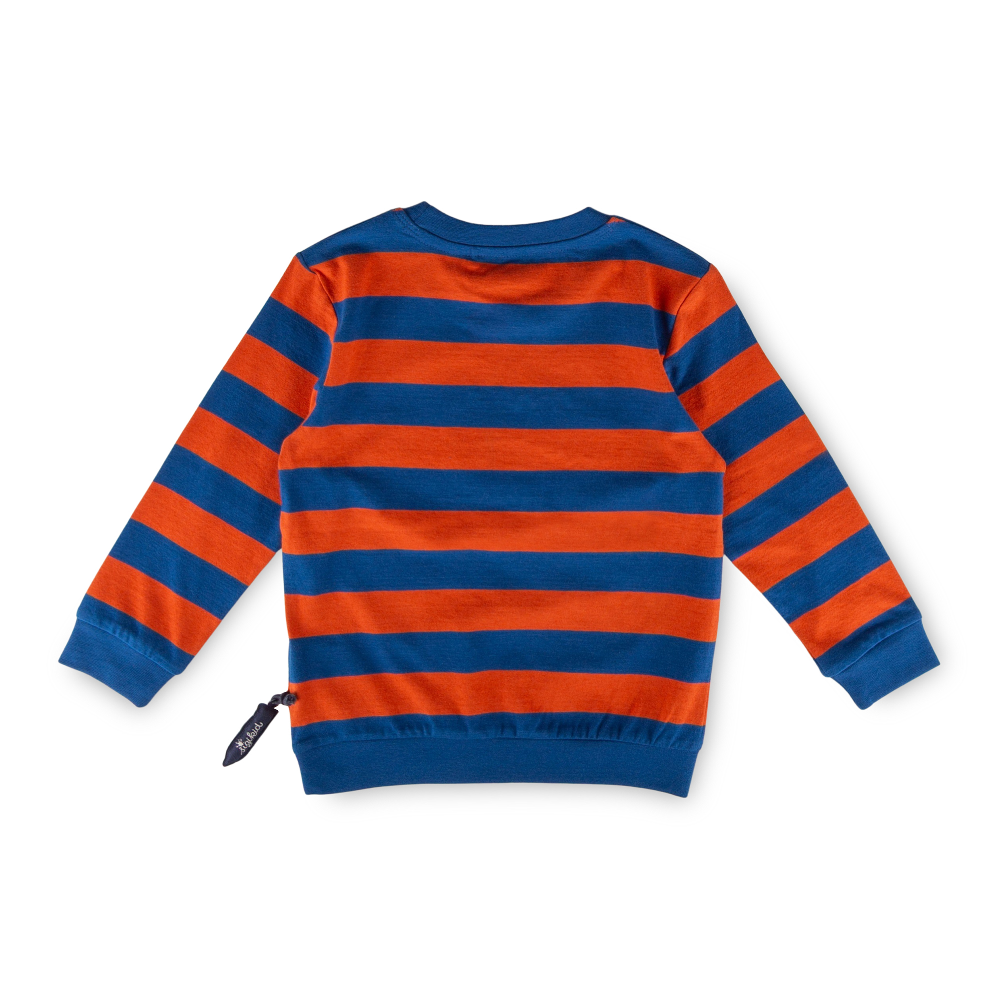 Children's long sleeve Tee dog, striped blue/red