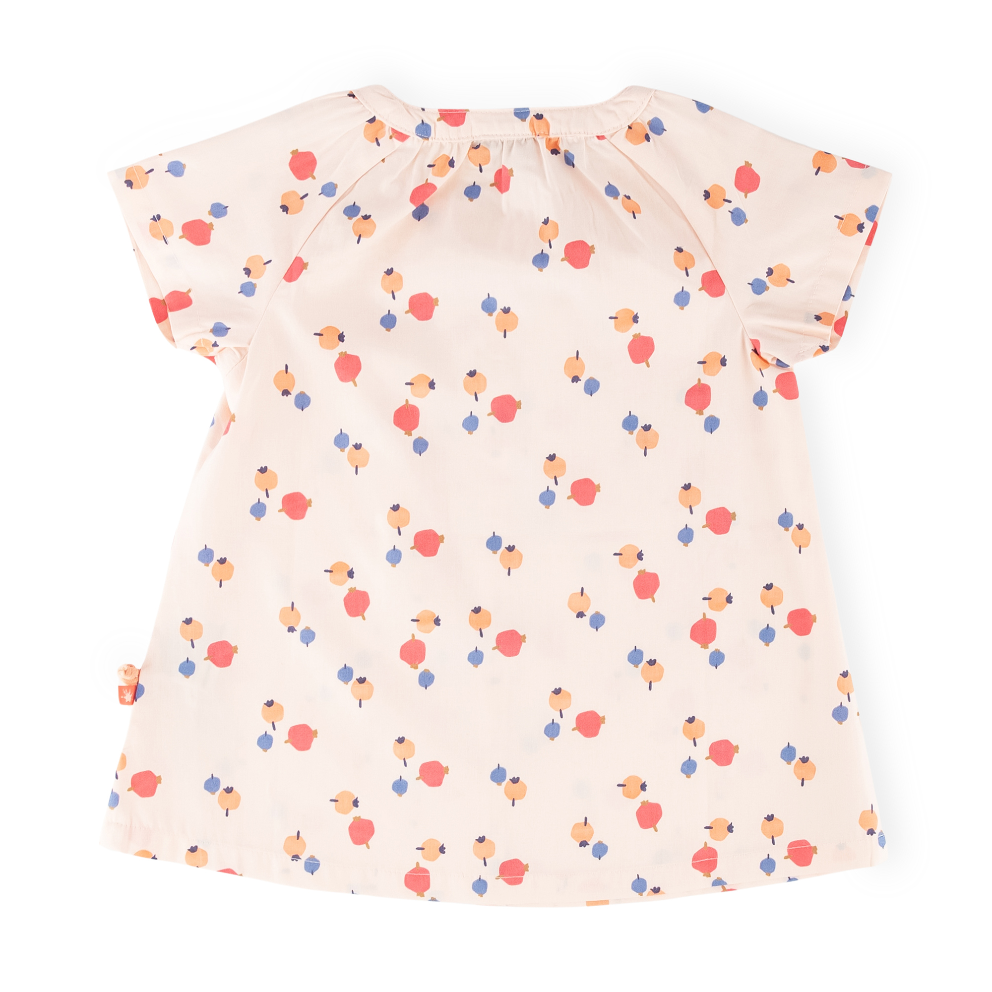 Children's short sleeve batiste blouse, berry print