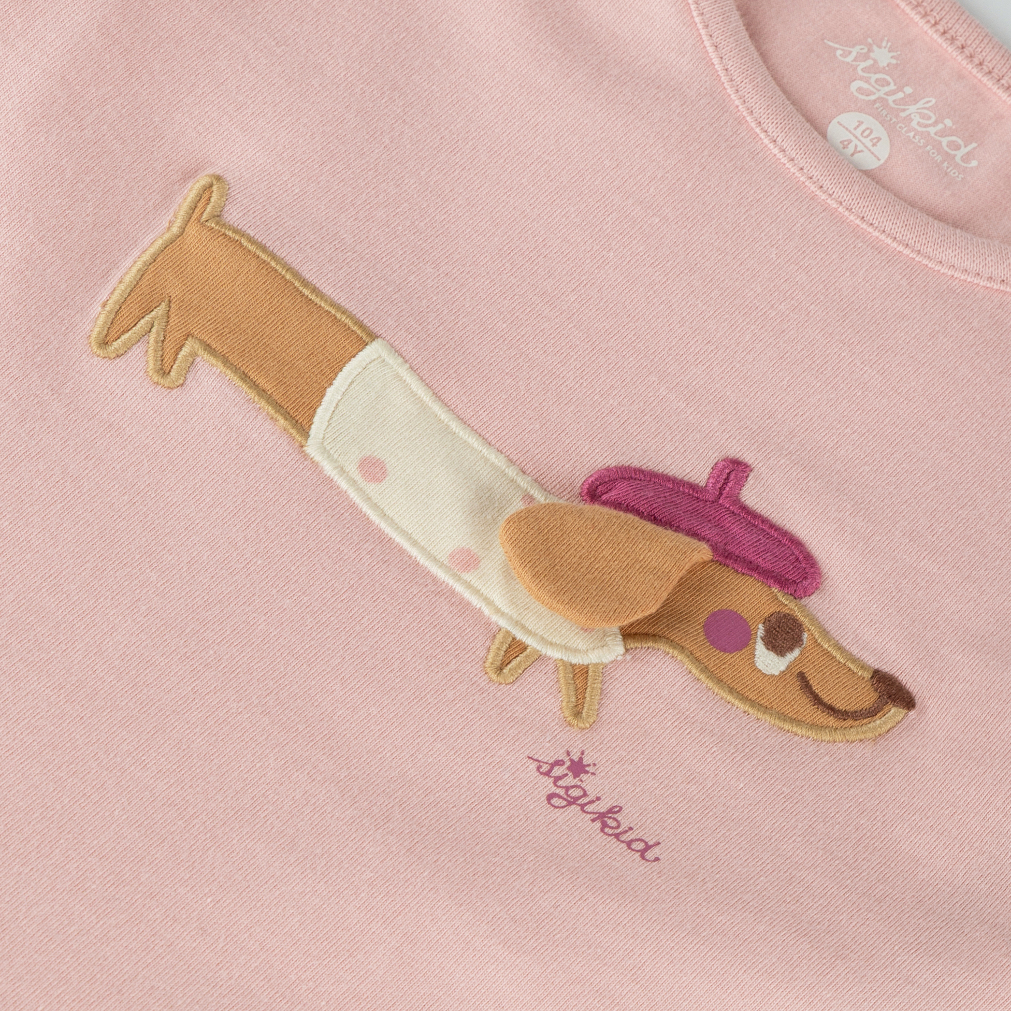 Langärmeliges Kinderkleid hellrosa, Petit Croissant