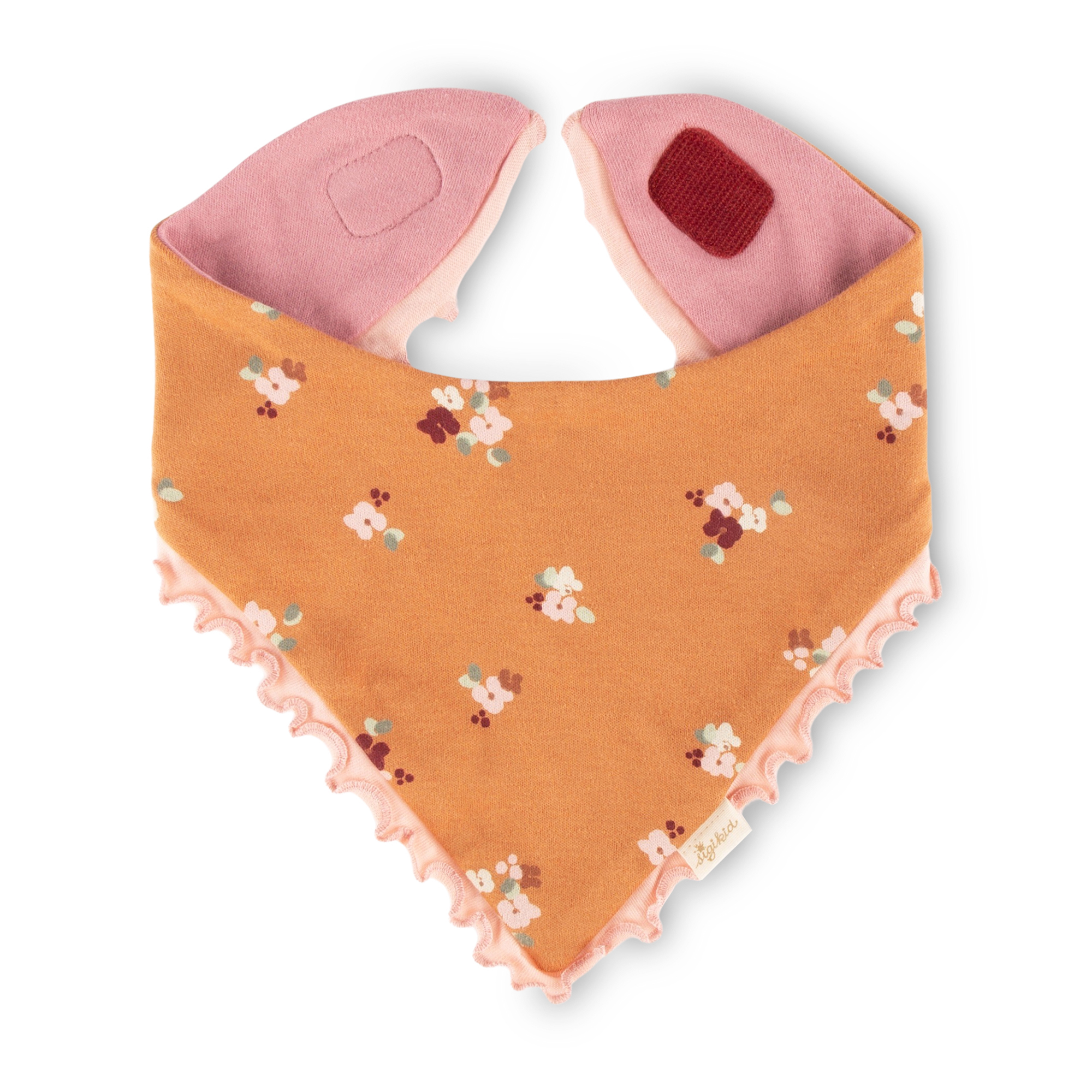 Reversible lettuce edge baby bandana bib