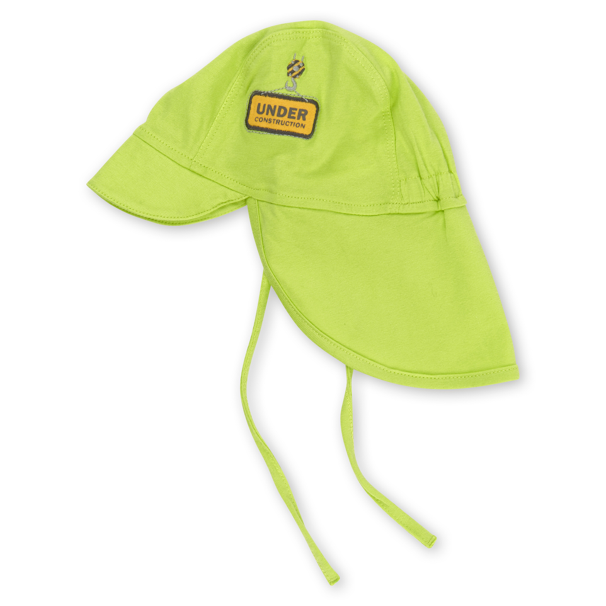 Hellgrüne Baby Mütze mit Nackenschutz