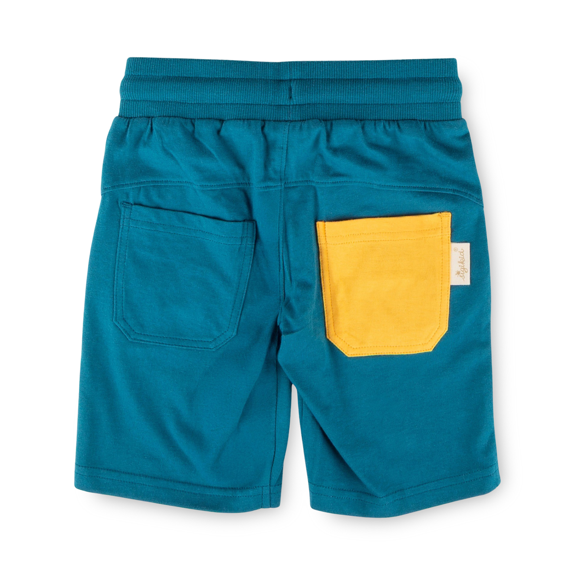 Children's jersey bermuda shorts, pockets, Blue & Bright