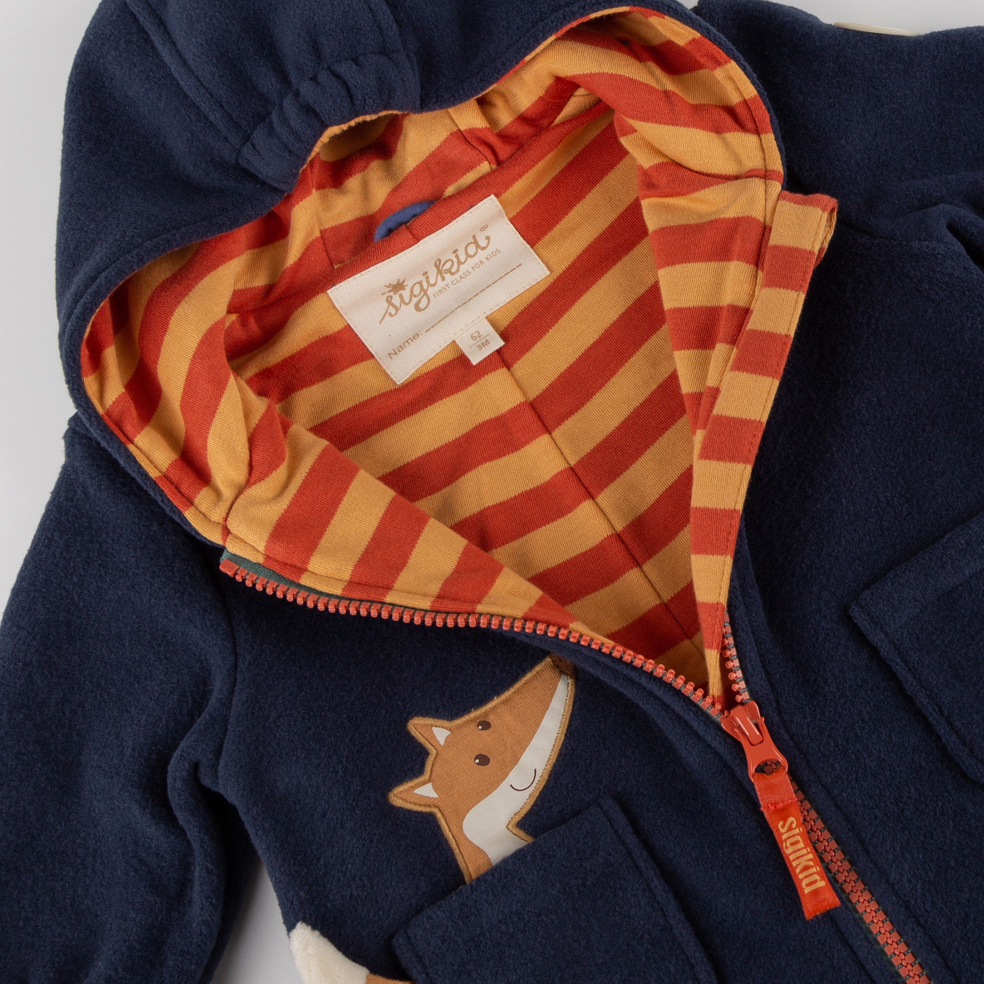 Baby fleece overall, lined, foldover cuffs, Wild Fox