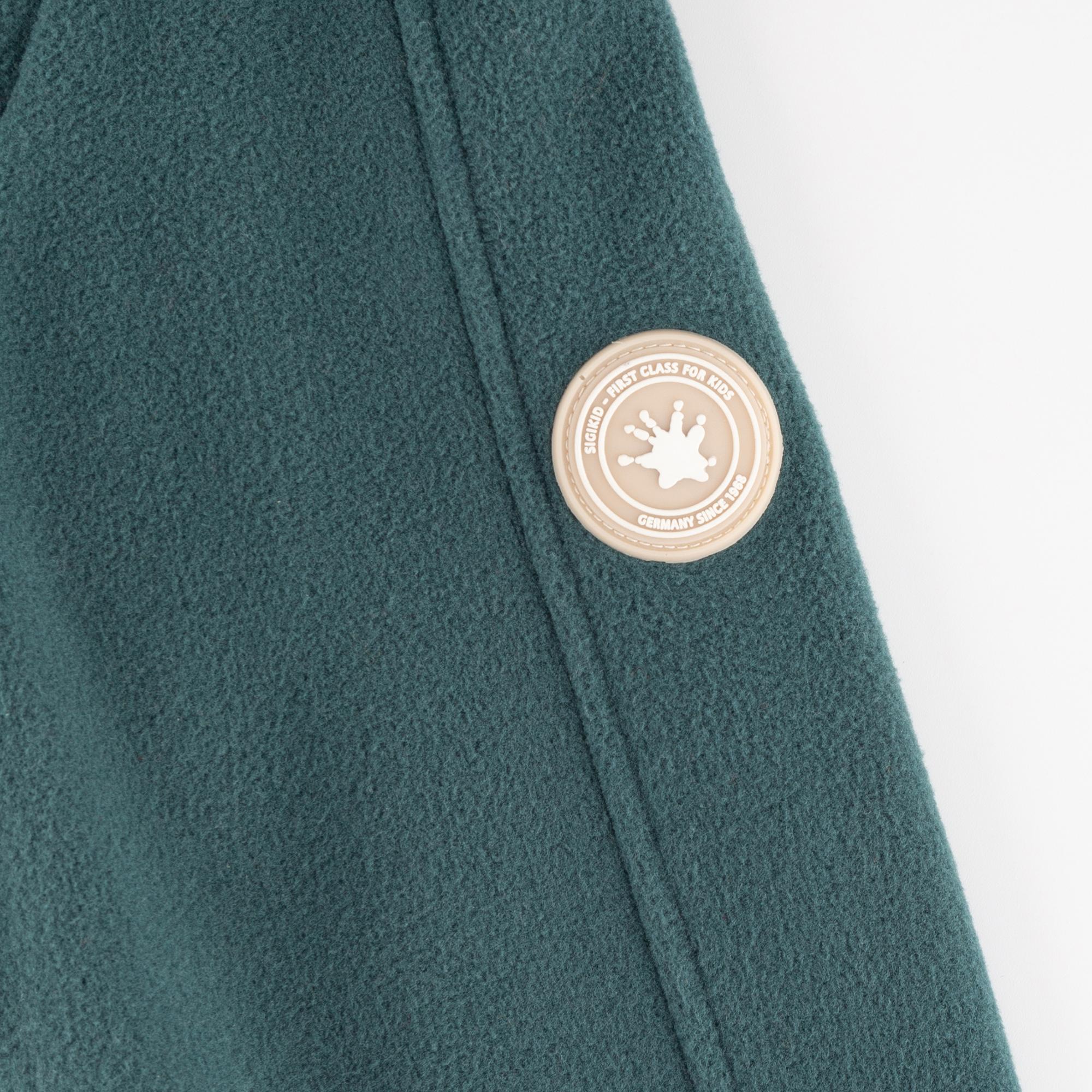 Dark green children's fleece jacket, lined