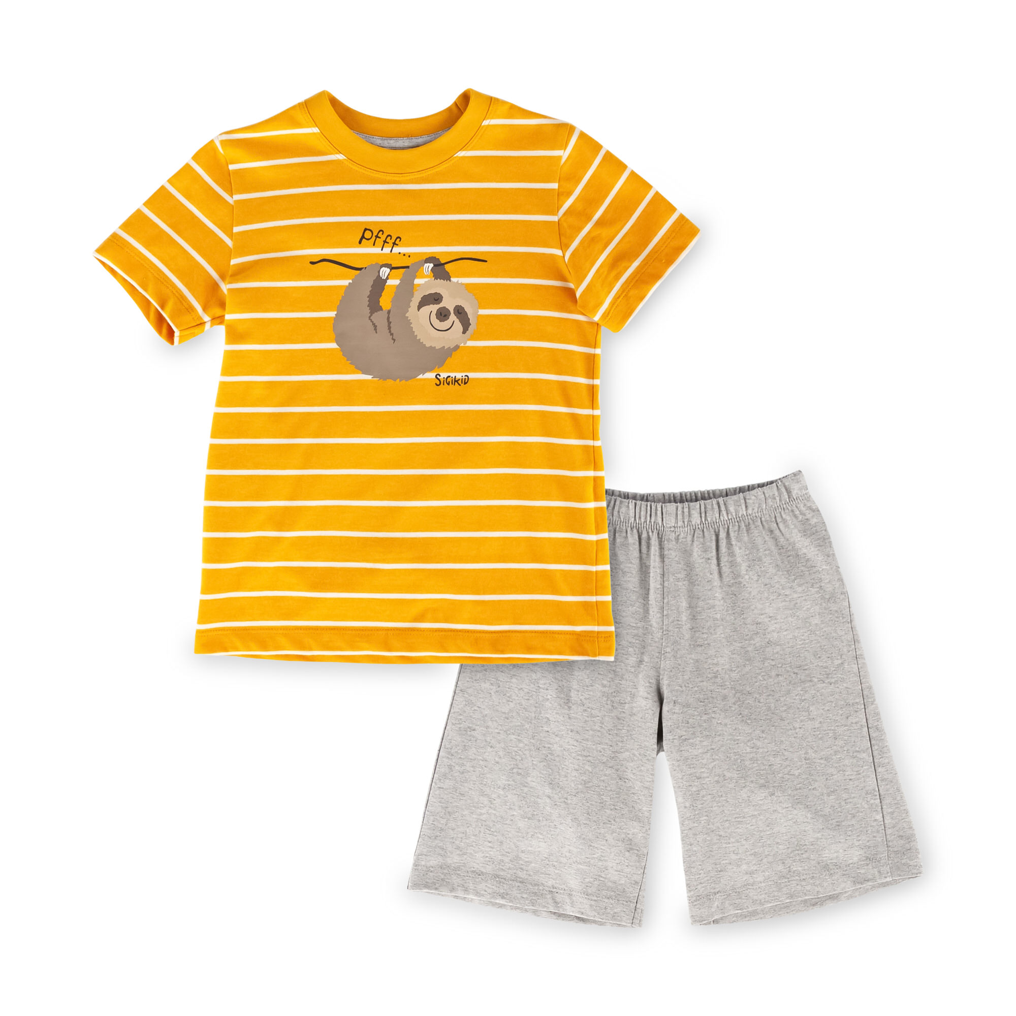 Kinder Shorty Pyjama Faultier, gelb Kinder Shorty Pyjama Faultier, gelb